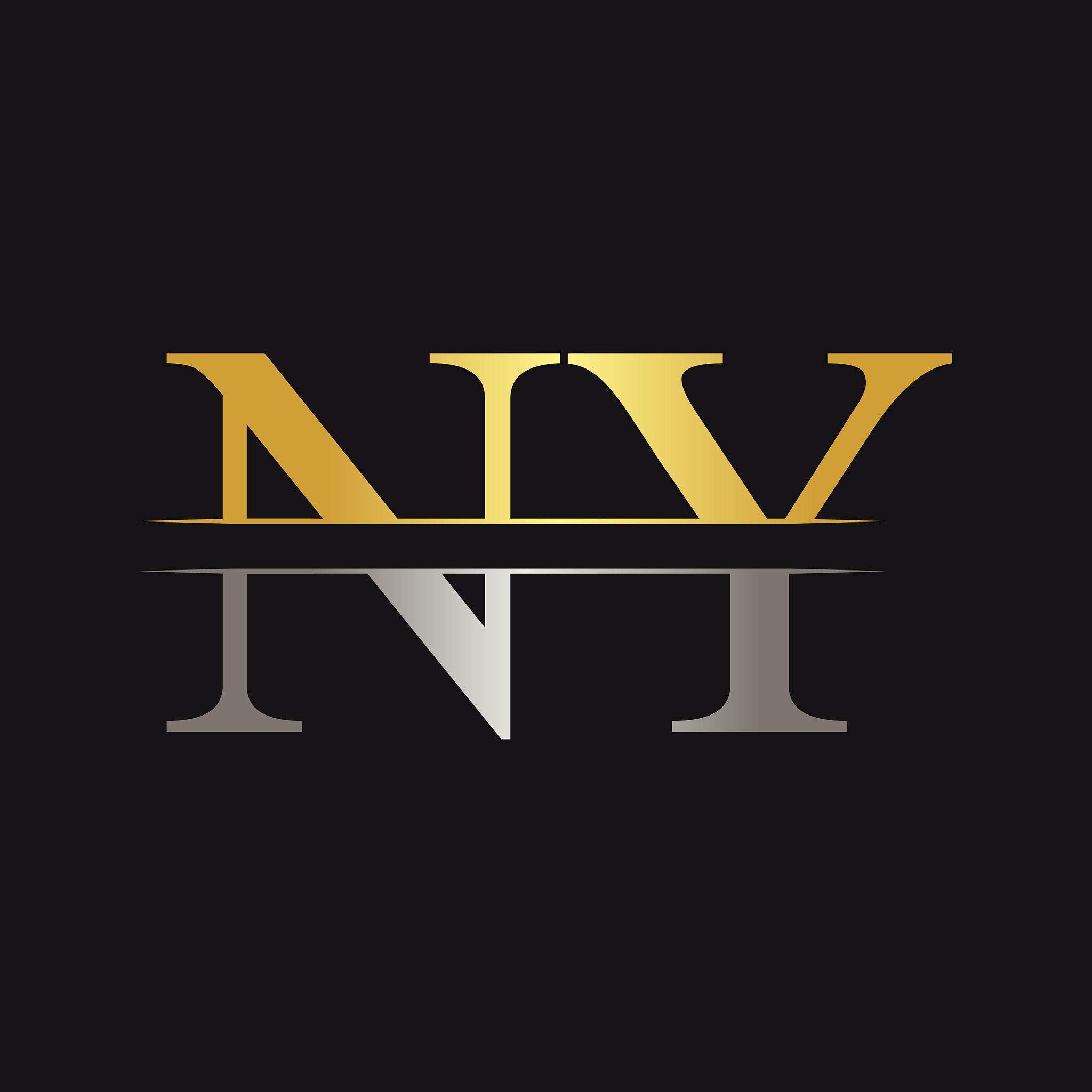 initial monogram letter ny logo design template