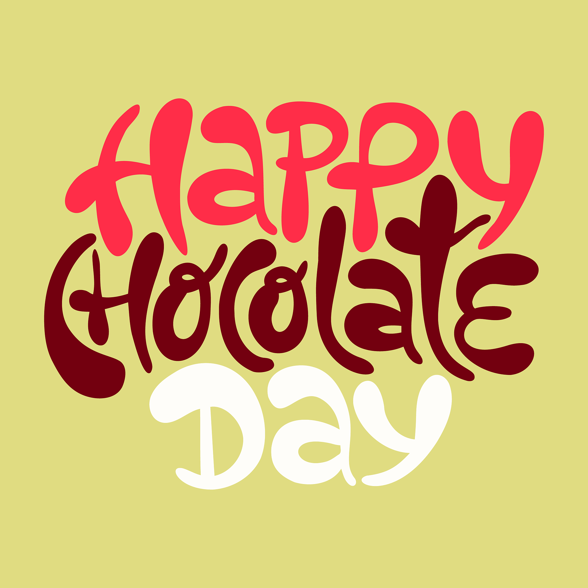 happy chocolate day- hand drawn lettering