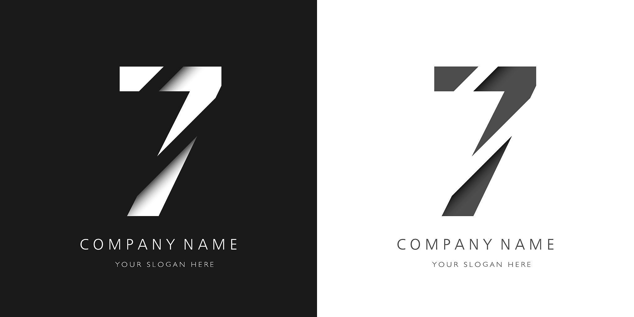 seven number modern logo broken design
