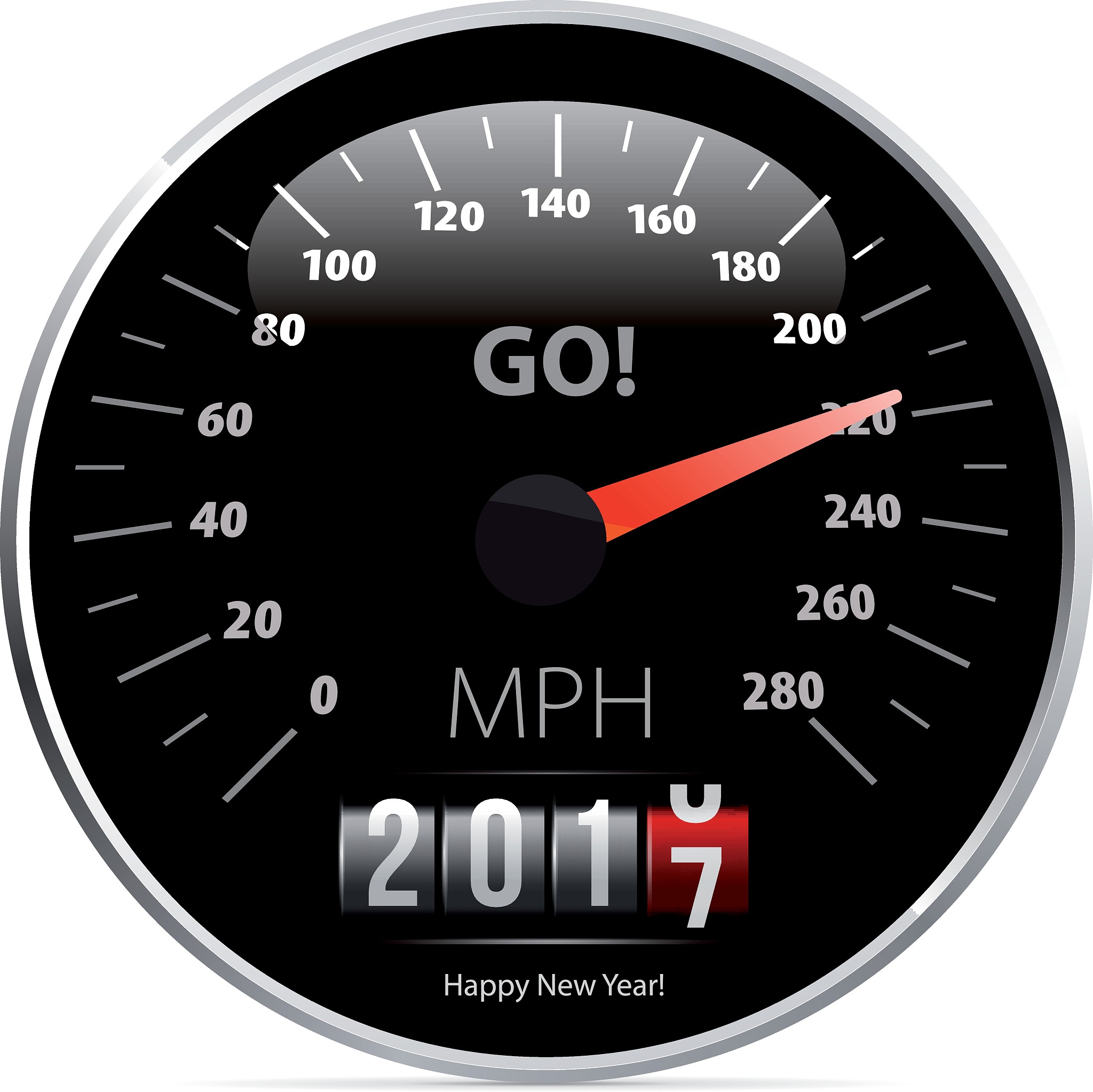 calendar 2017 in speedometer car.