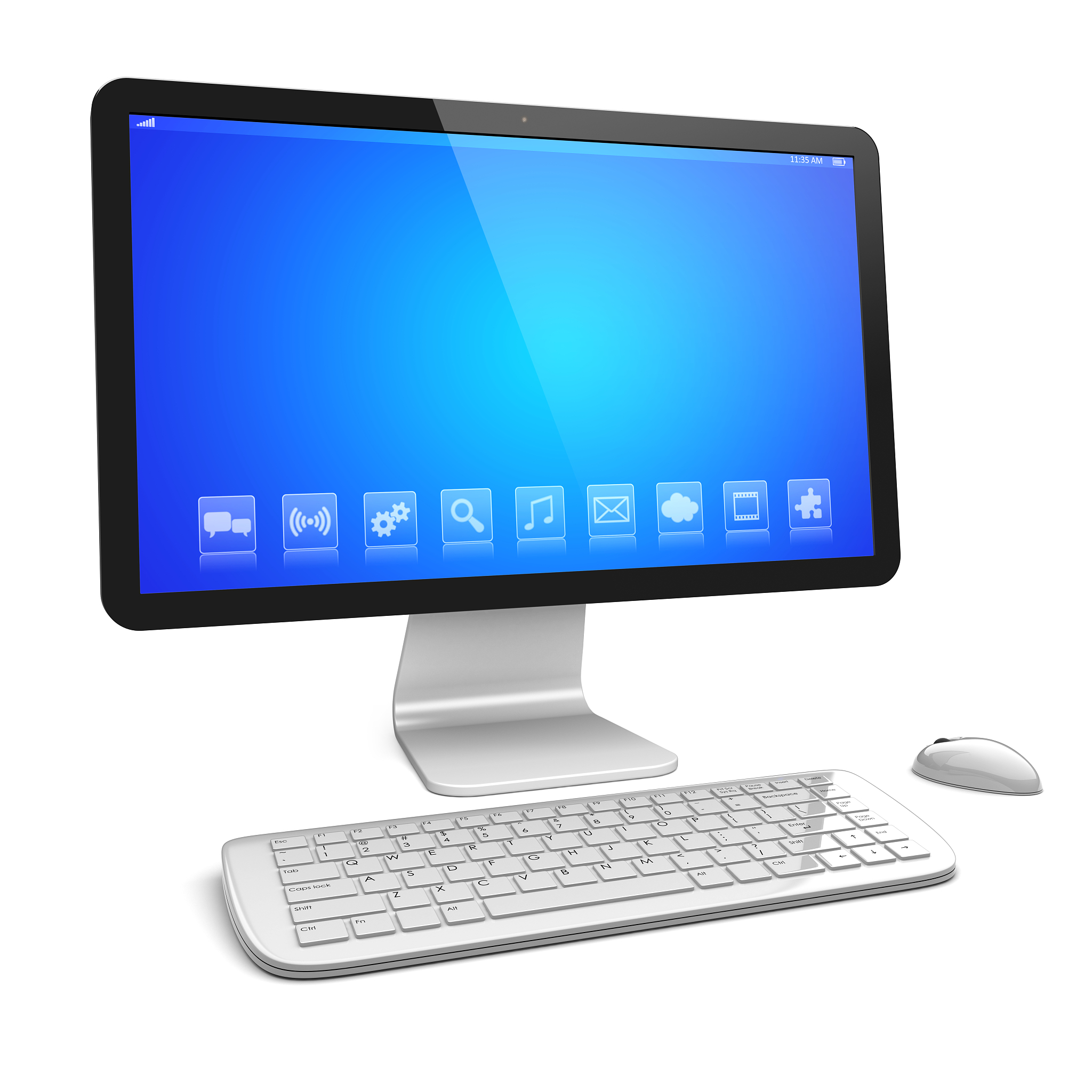 desktop pc on a white