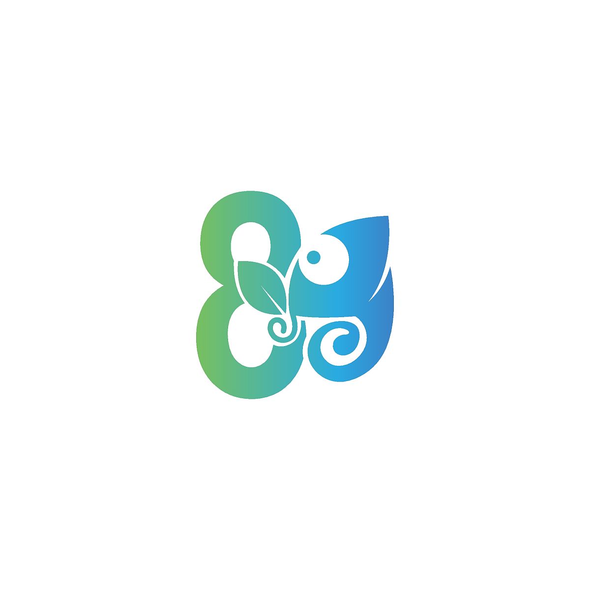 8号图标与变色龙标志设计模板