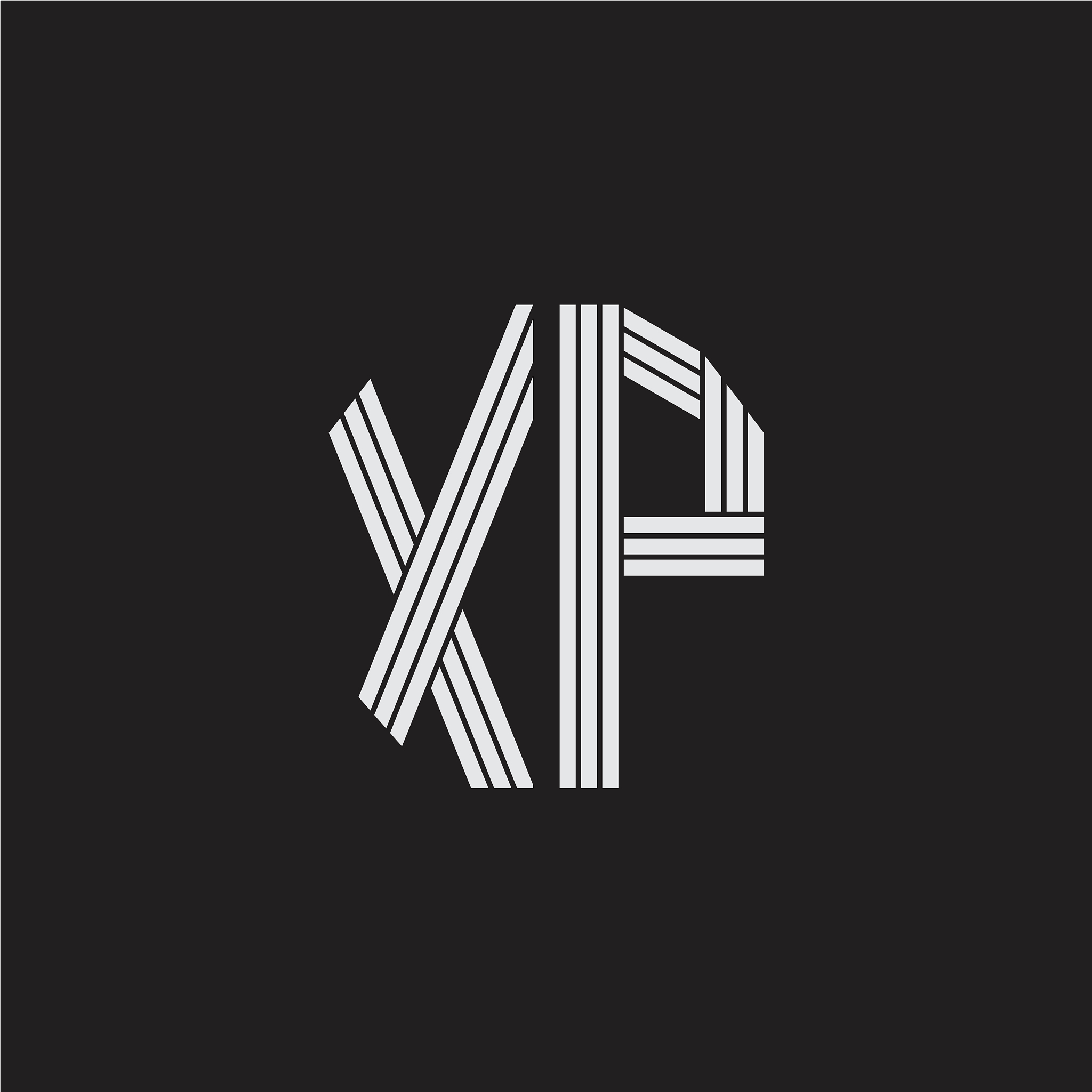 xp ogo monogram with outline style linked