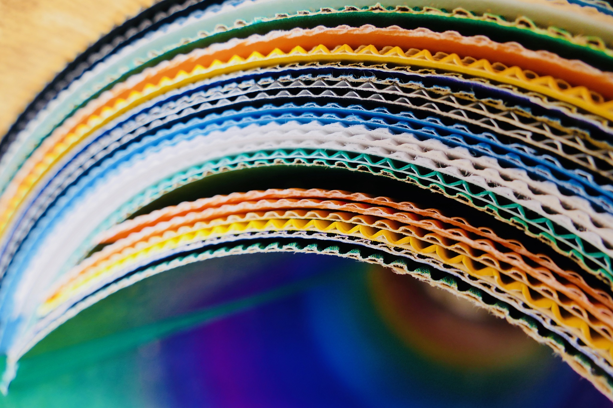 close up of colorful packaging paper