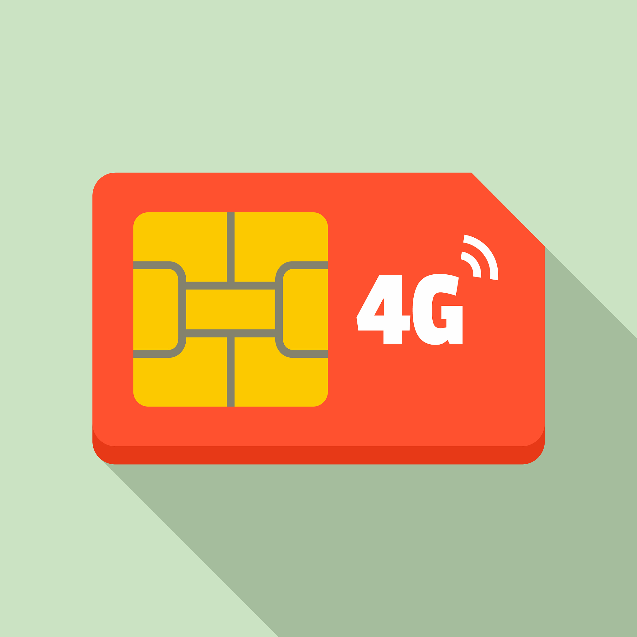 4g sim card icon flat styl<strong>e</strong>