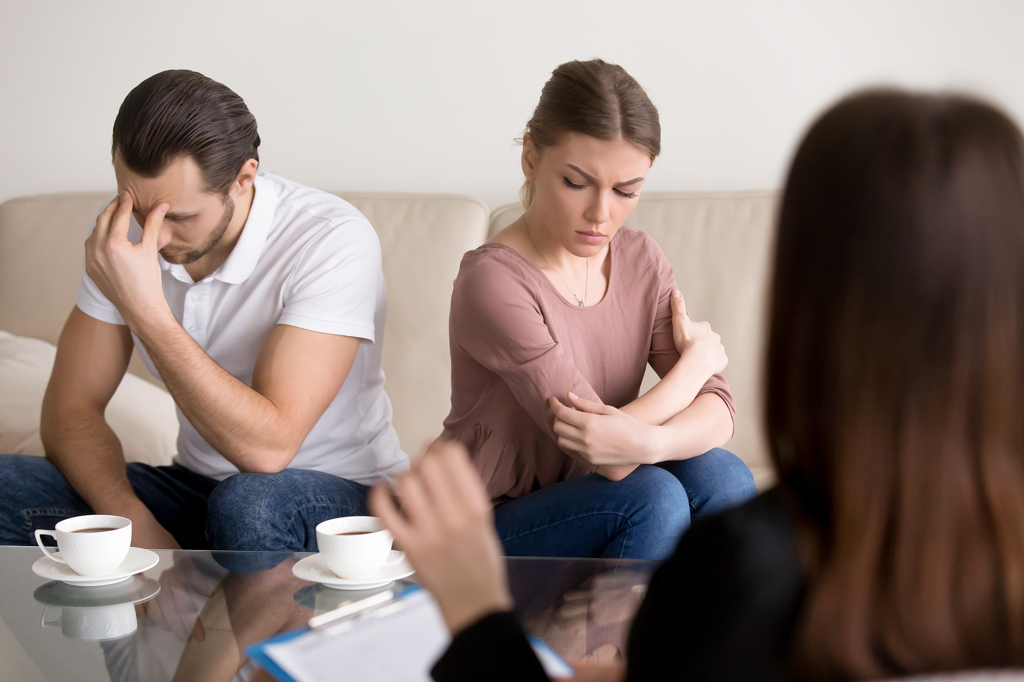 family therapy, couple after argument not talking to each other