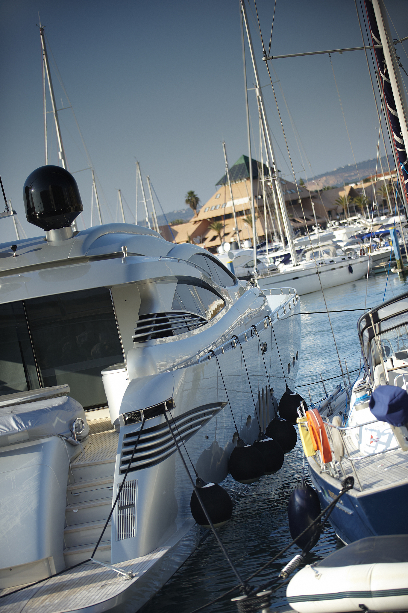 luxury boat in villamoura marina, portugal