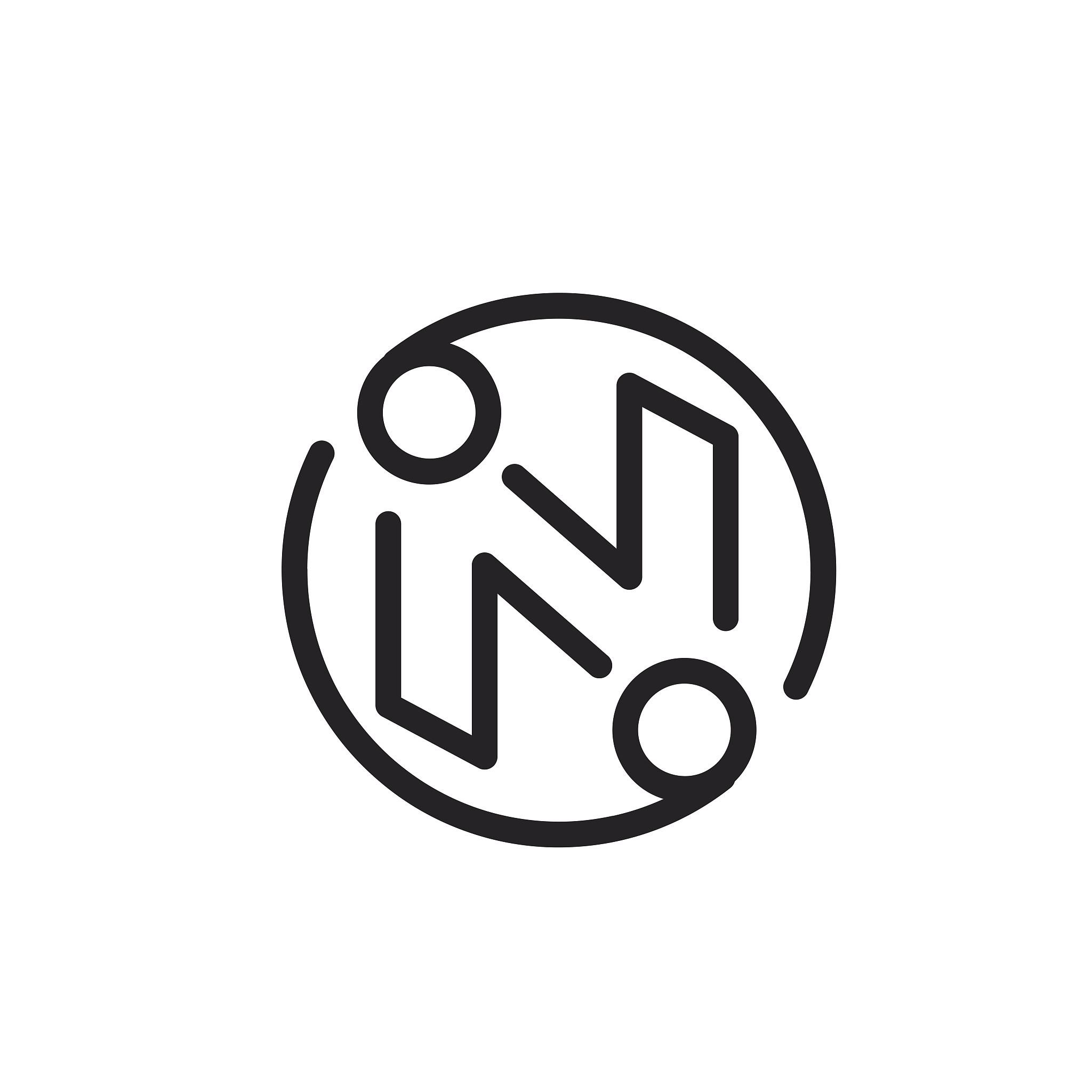 initial letter n yin yang number 9 logo design inspiration