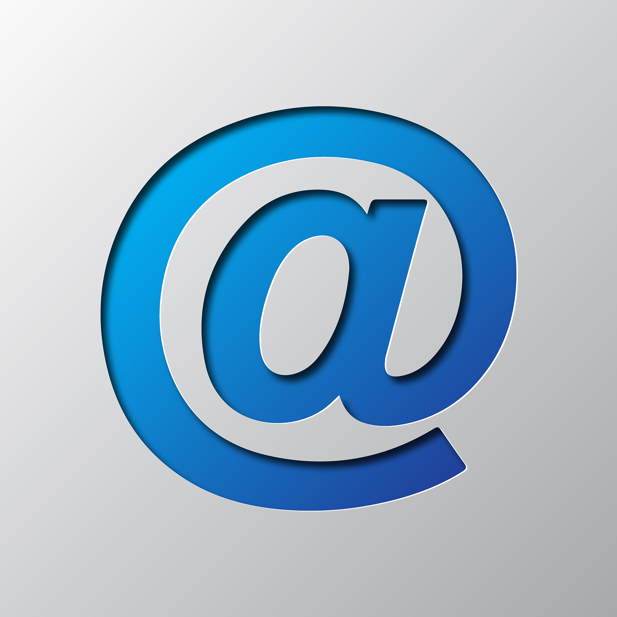 paper art of the blue mail symbol. vector illustration