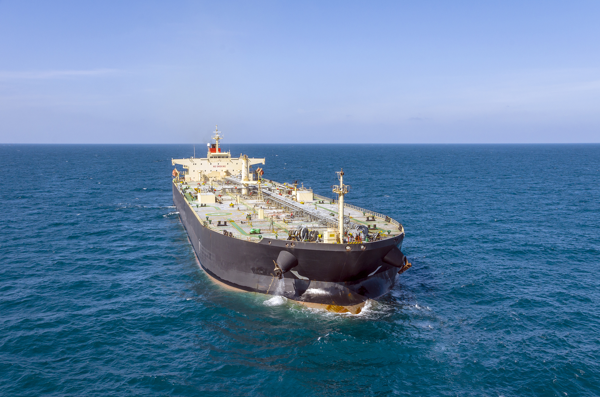 the oil tanker in the high sea