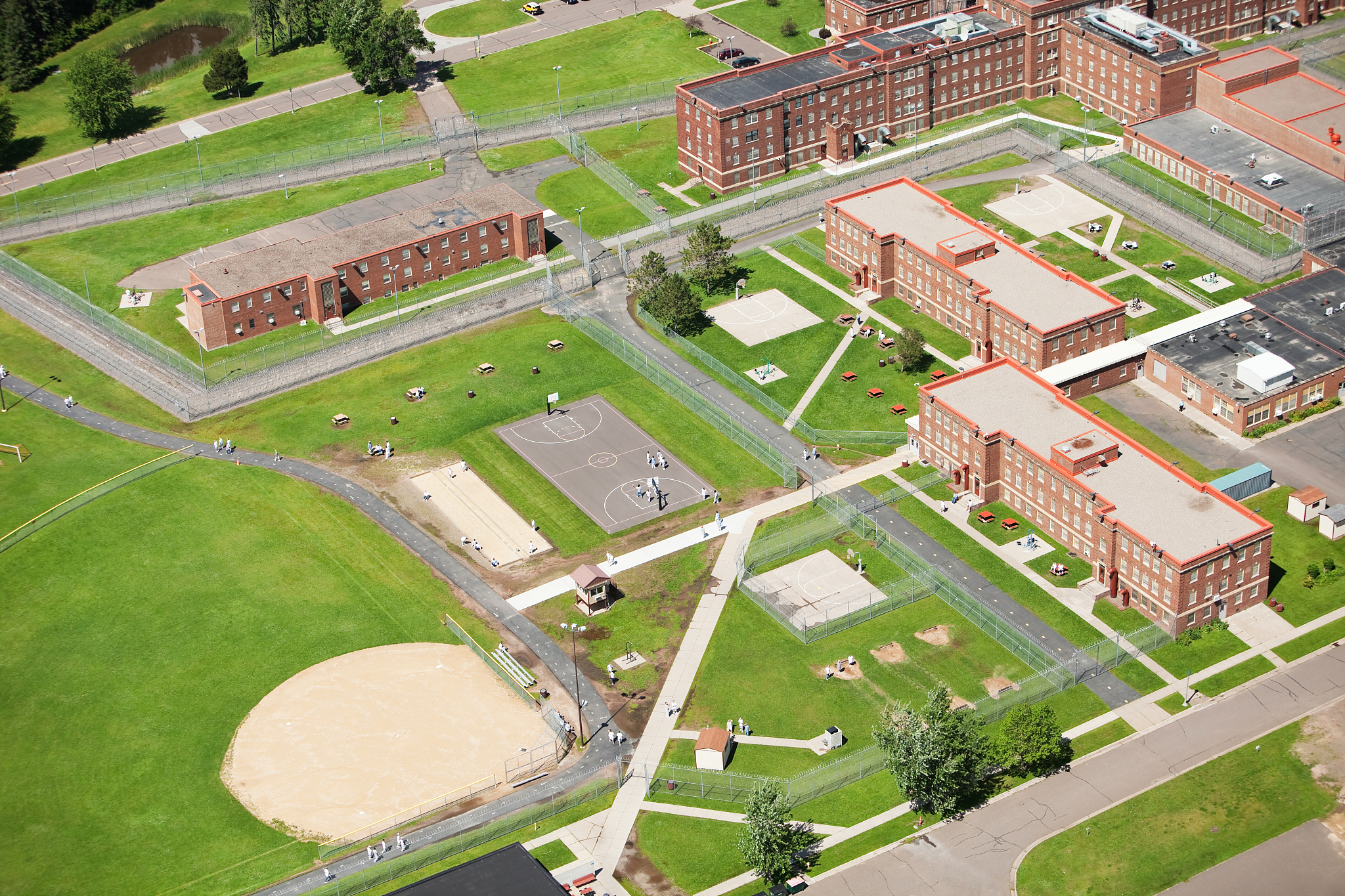 prison yard aerial view