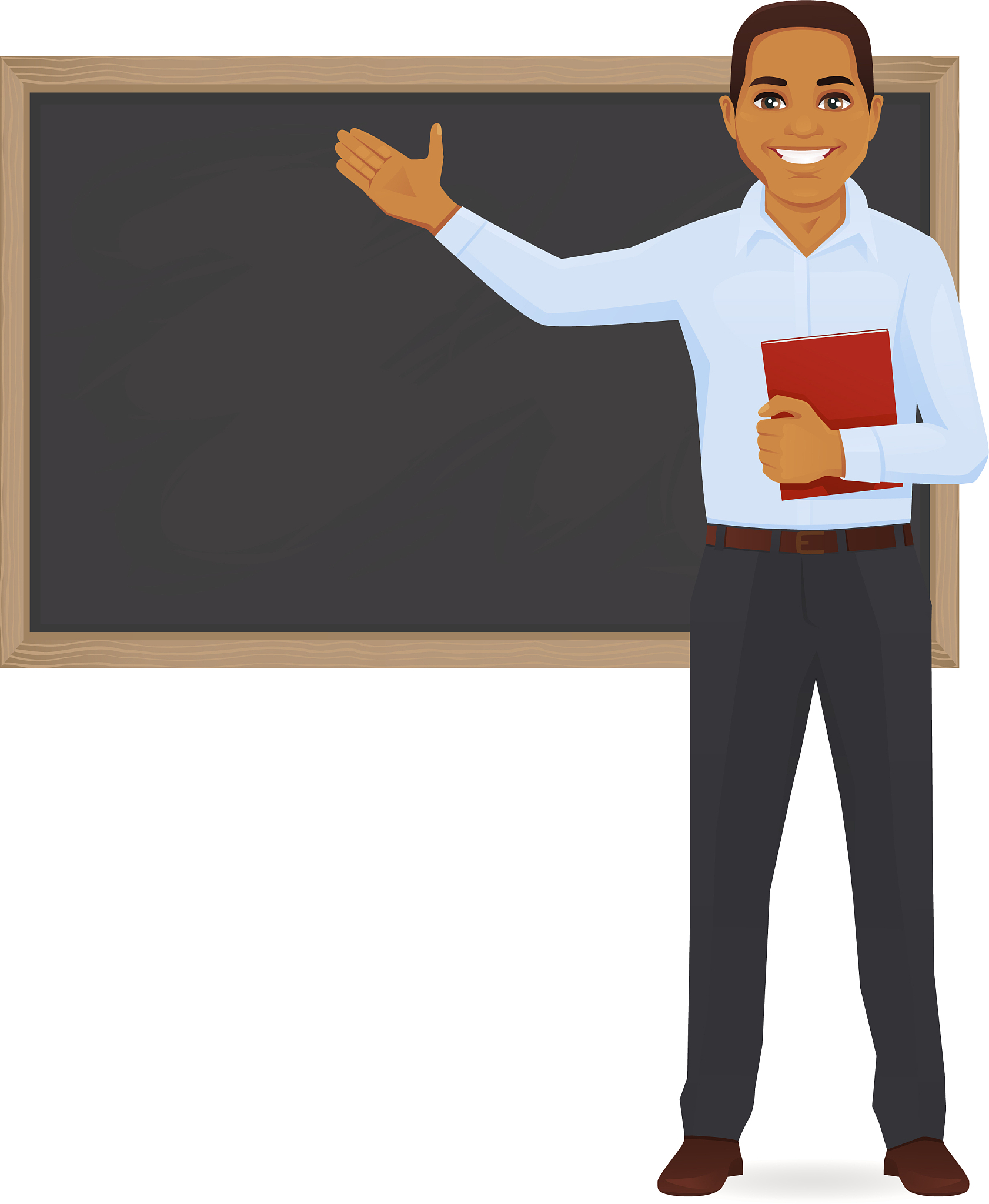 teacher at blackboard