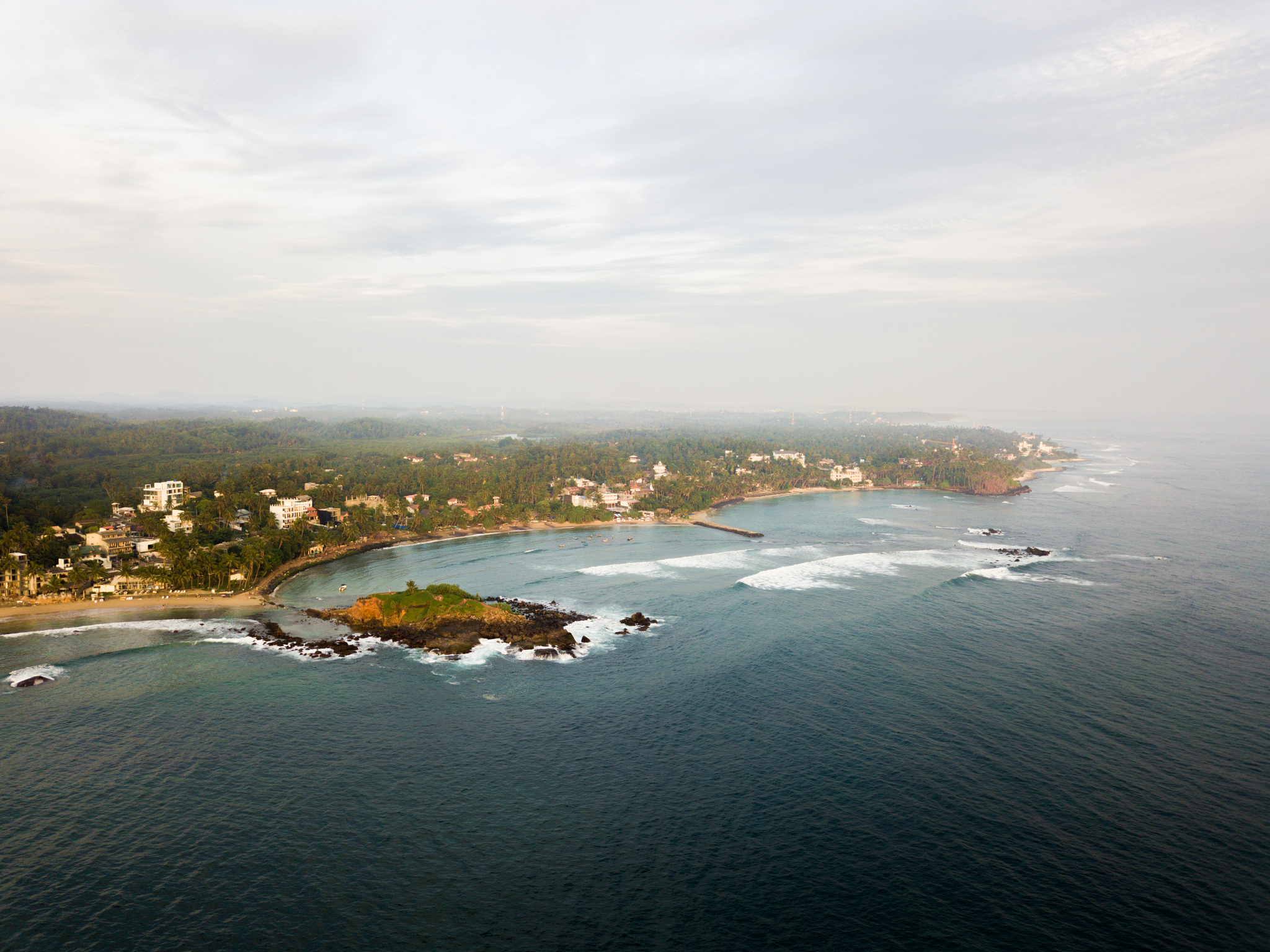 beautiful view on island in sri lanka with a blue ocean. shot fr