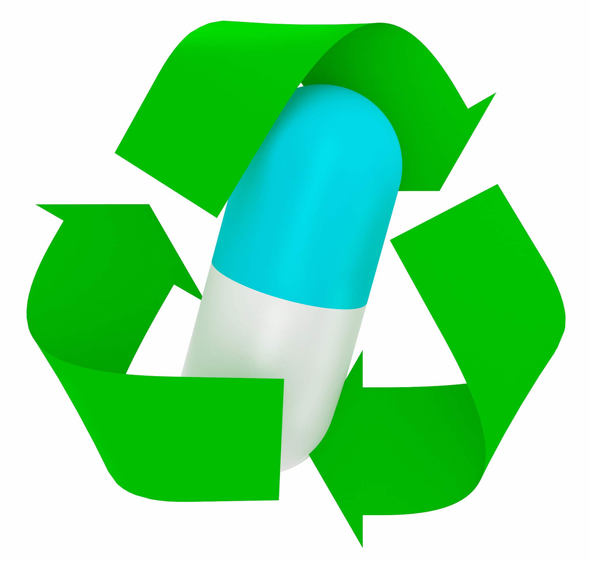 pill inside symbol recycle