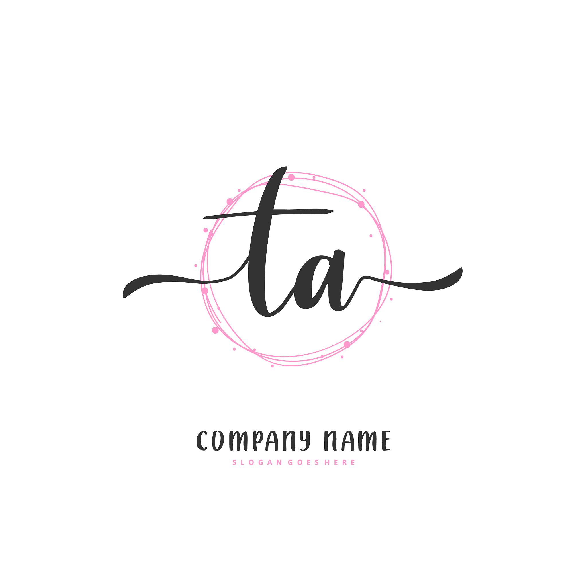t a ta initial handwriting and signature logo