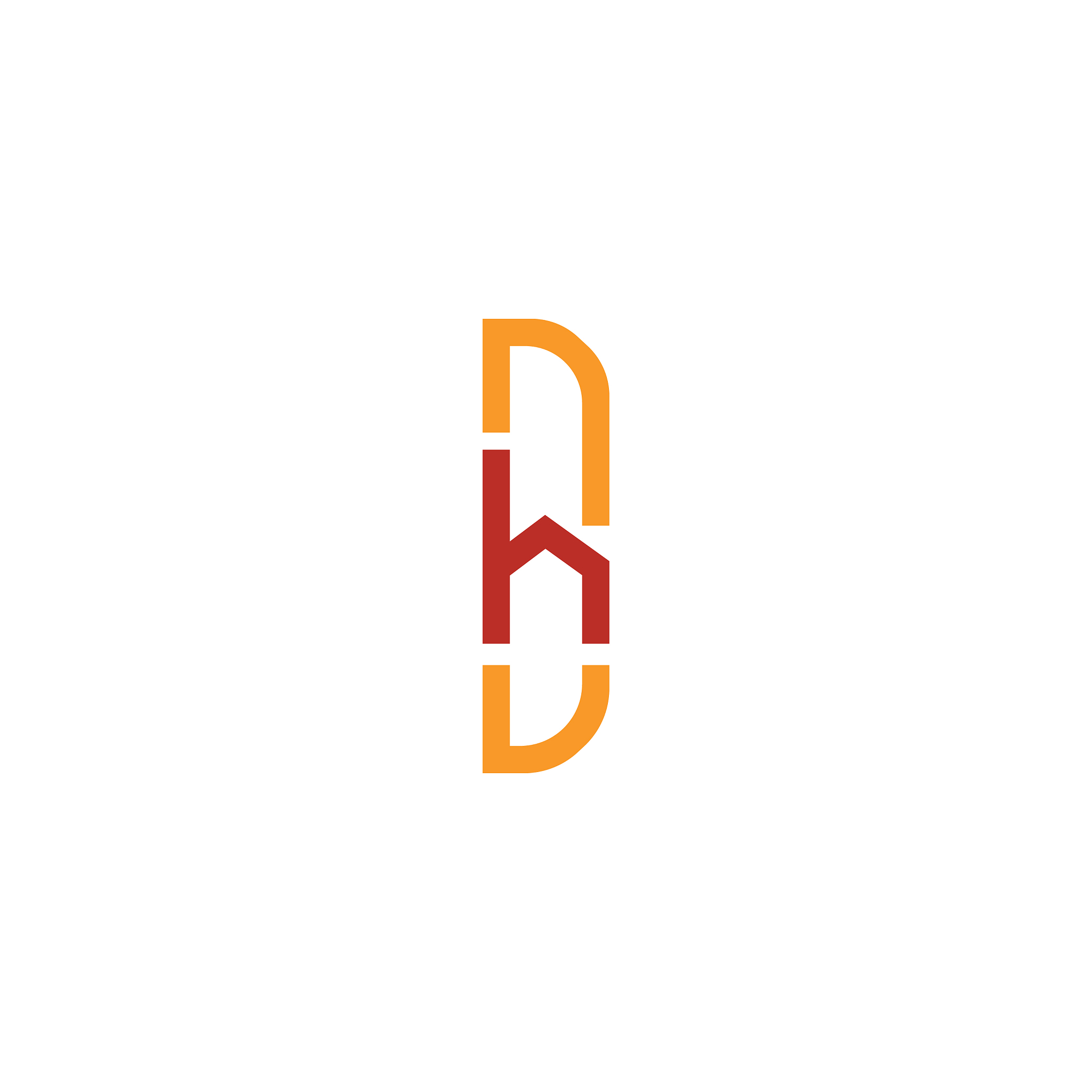 initial letter bh or hb logo design template