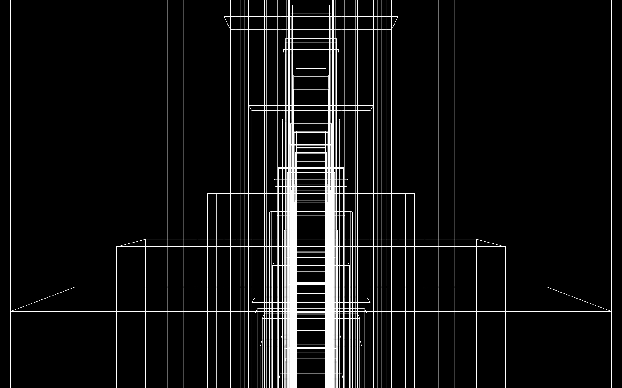 vector abstract 3d design. portal formed of wireframe structures