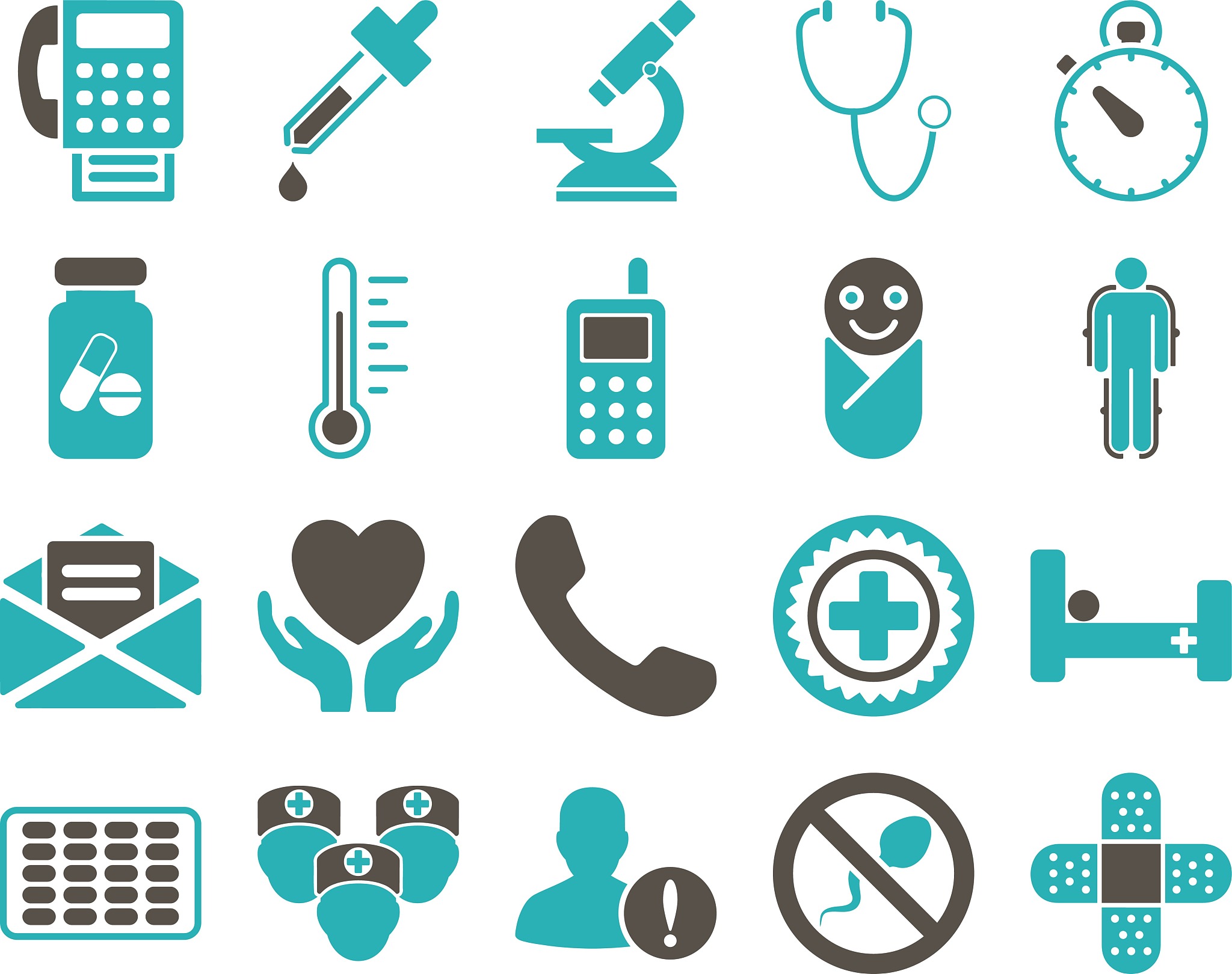 medical bicolor icons