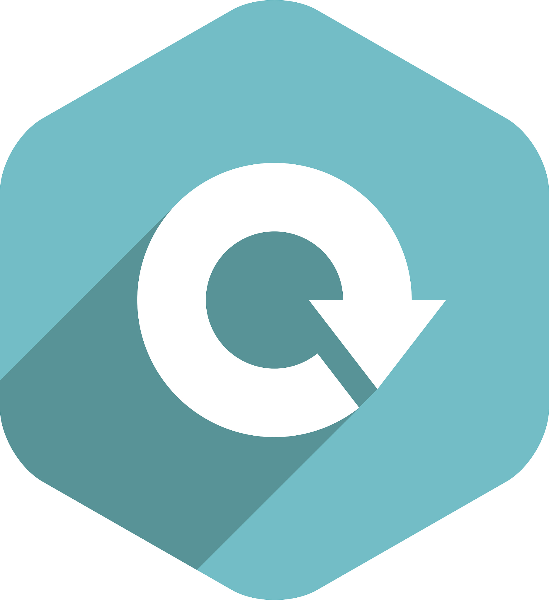flat arrow sign refresh icon hexagon button