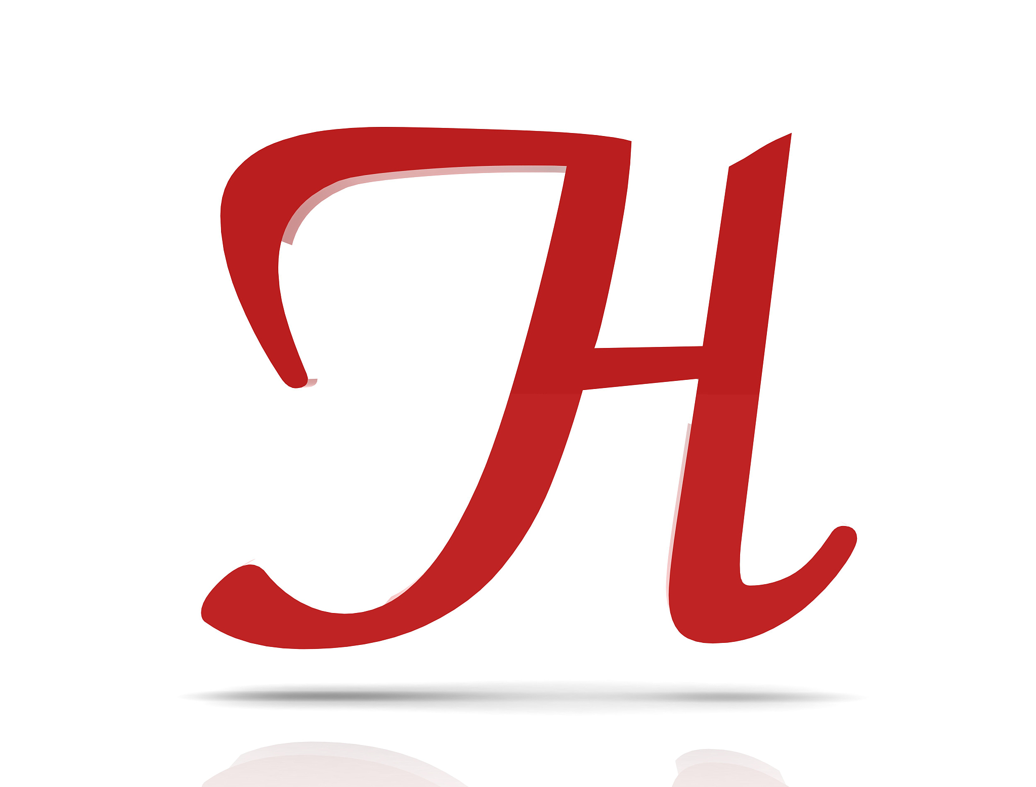 3d shiny red letter collection - h