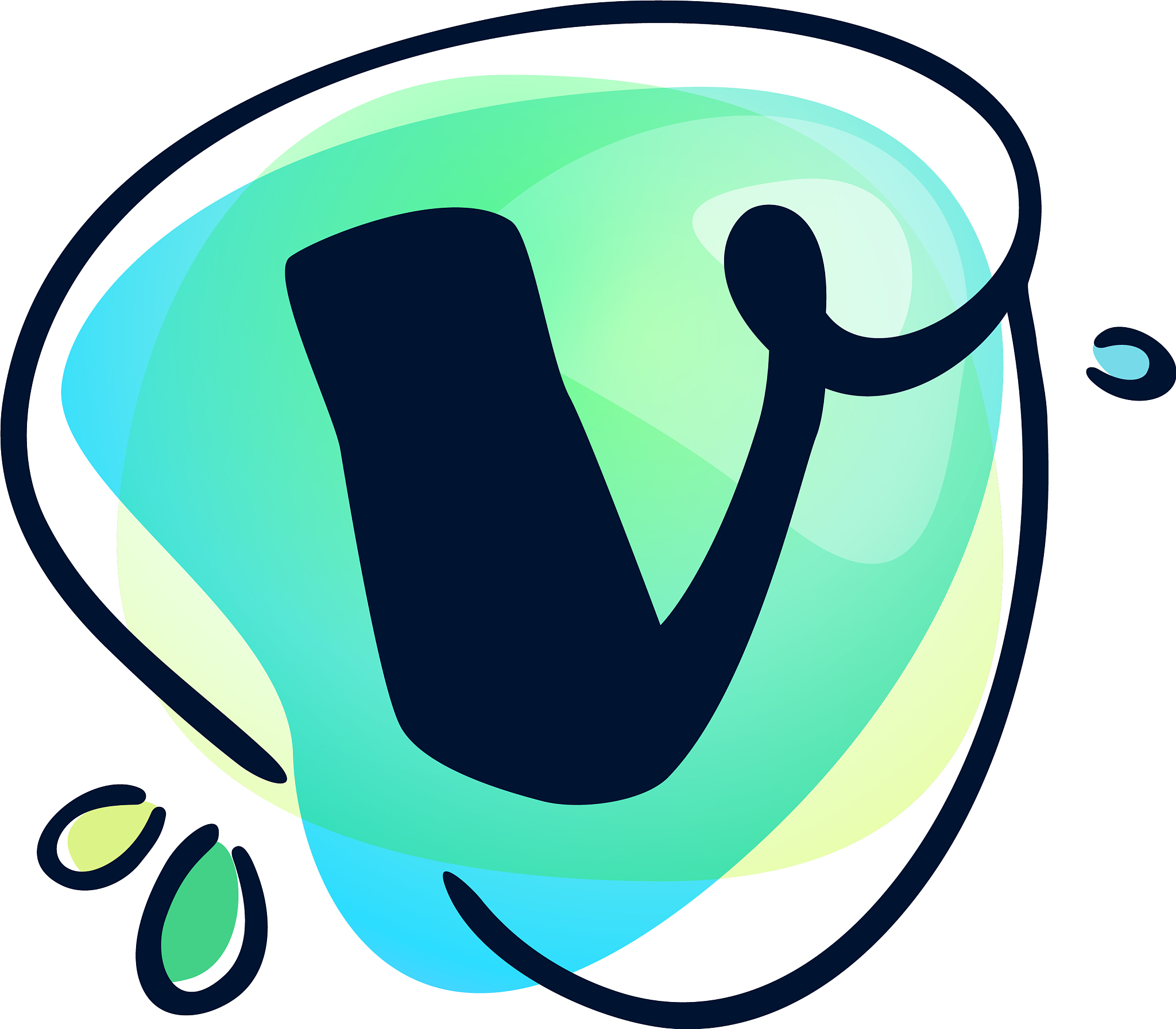 v letter stroke logo at colorful watercolor