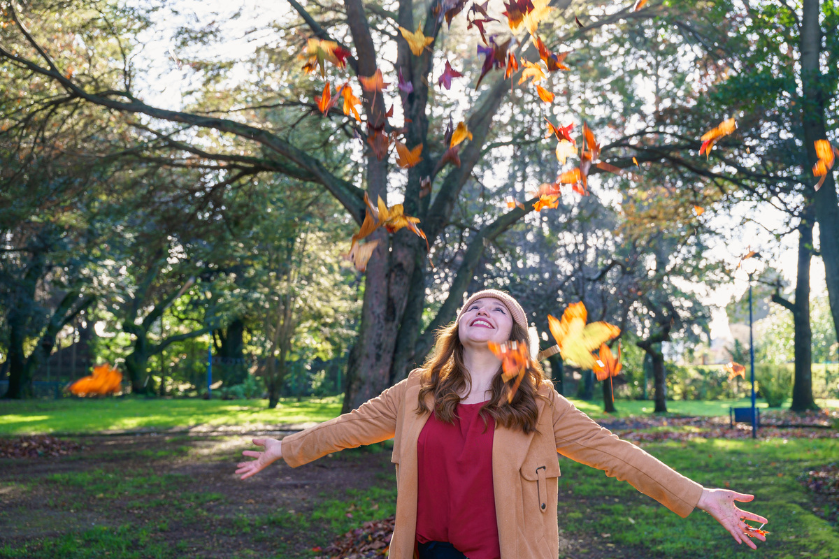 阳光下的欢笑：古树下的三人行