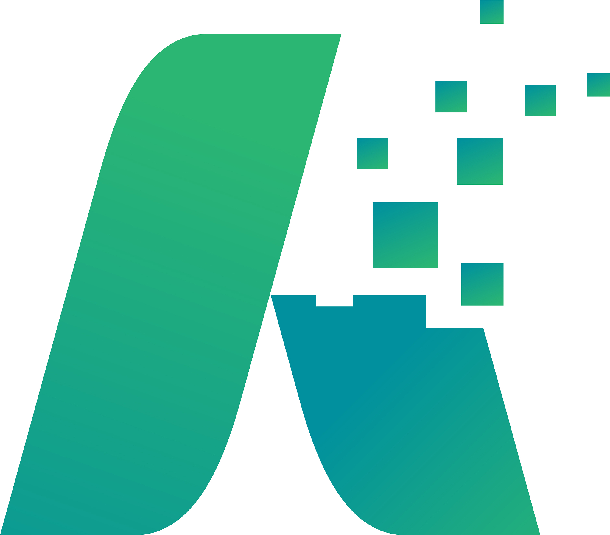 abstract letter a digital modern logo designs