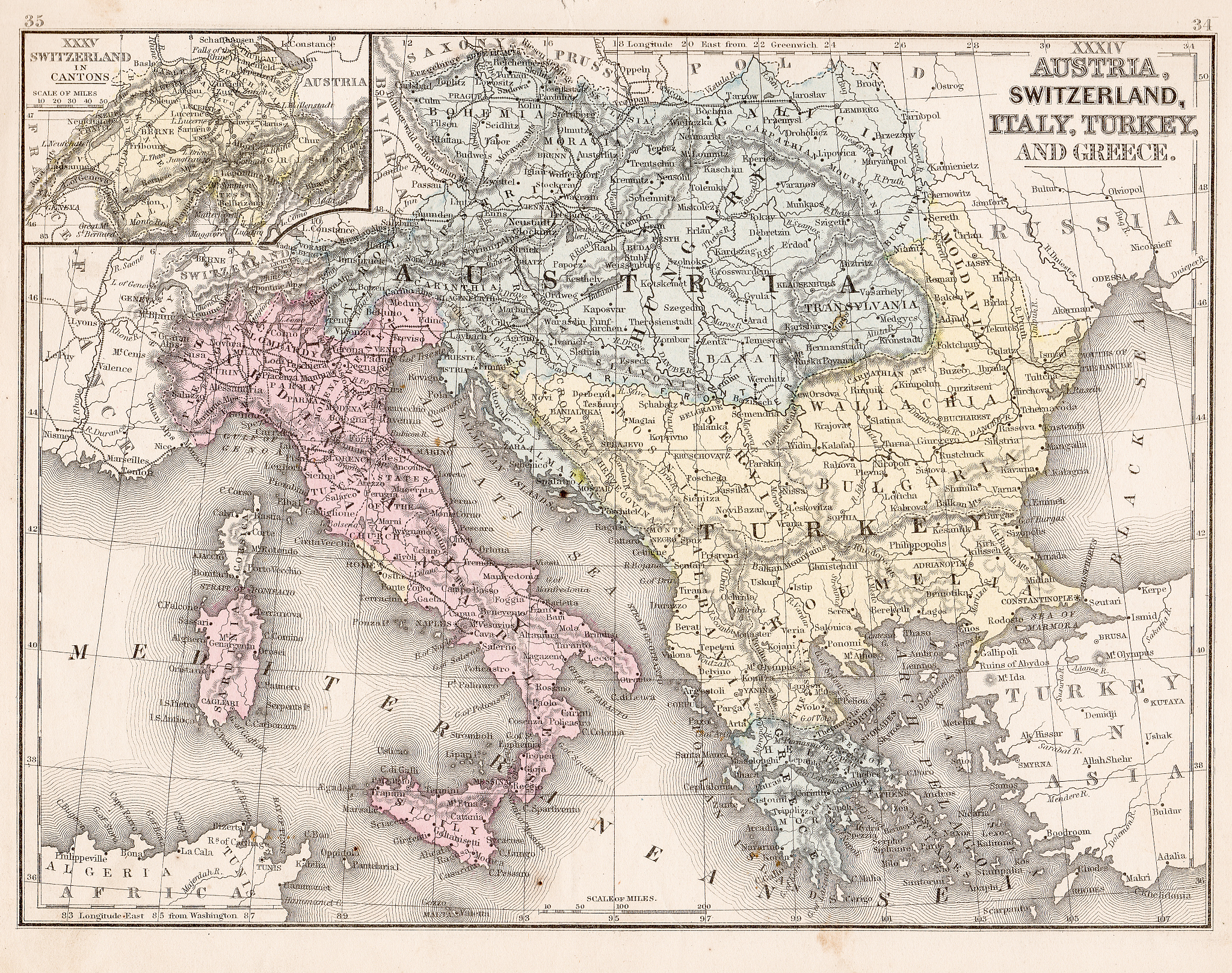 austria  switzerland italy map 1867