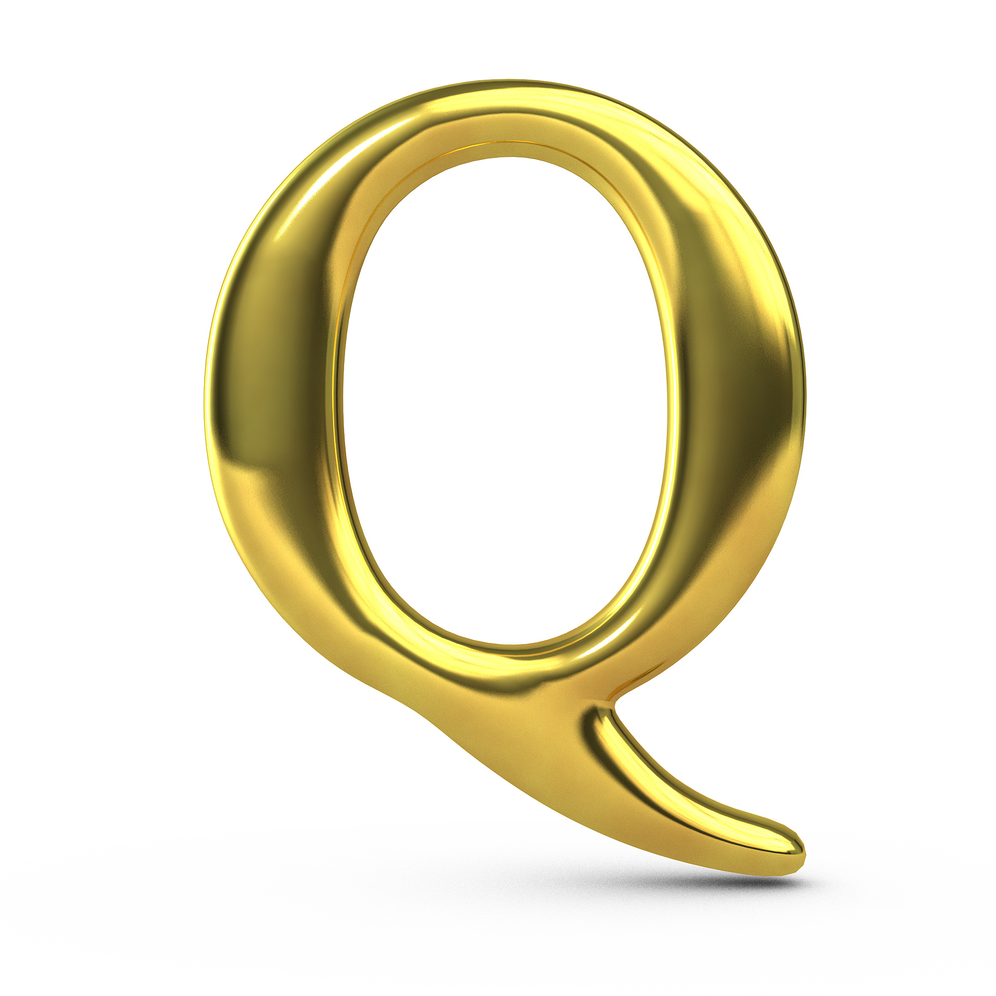 shiny gold capital letter q