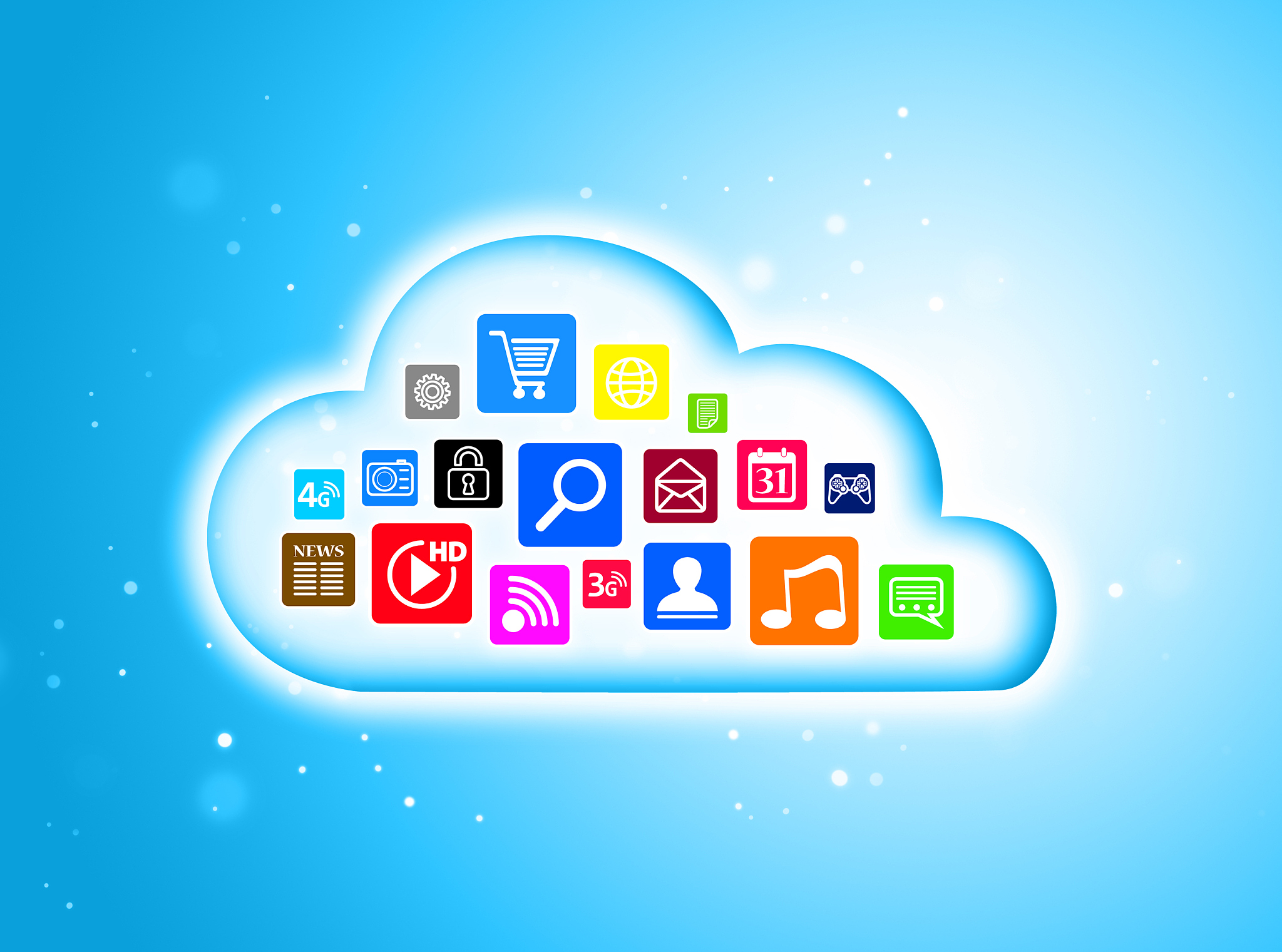 cloud computing concept for business presentations