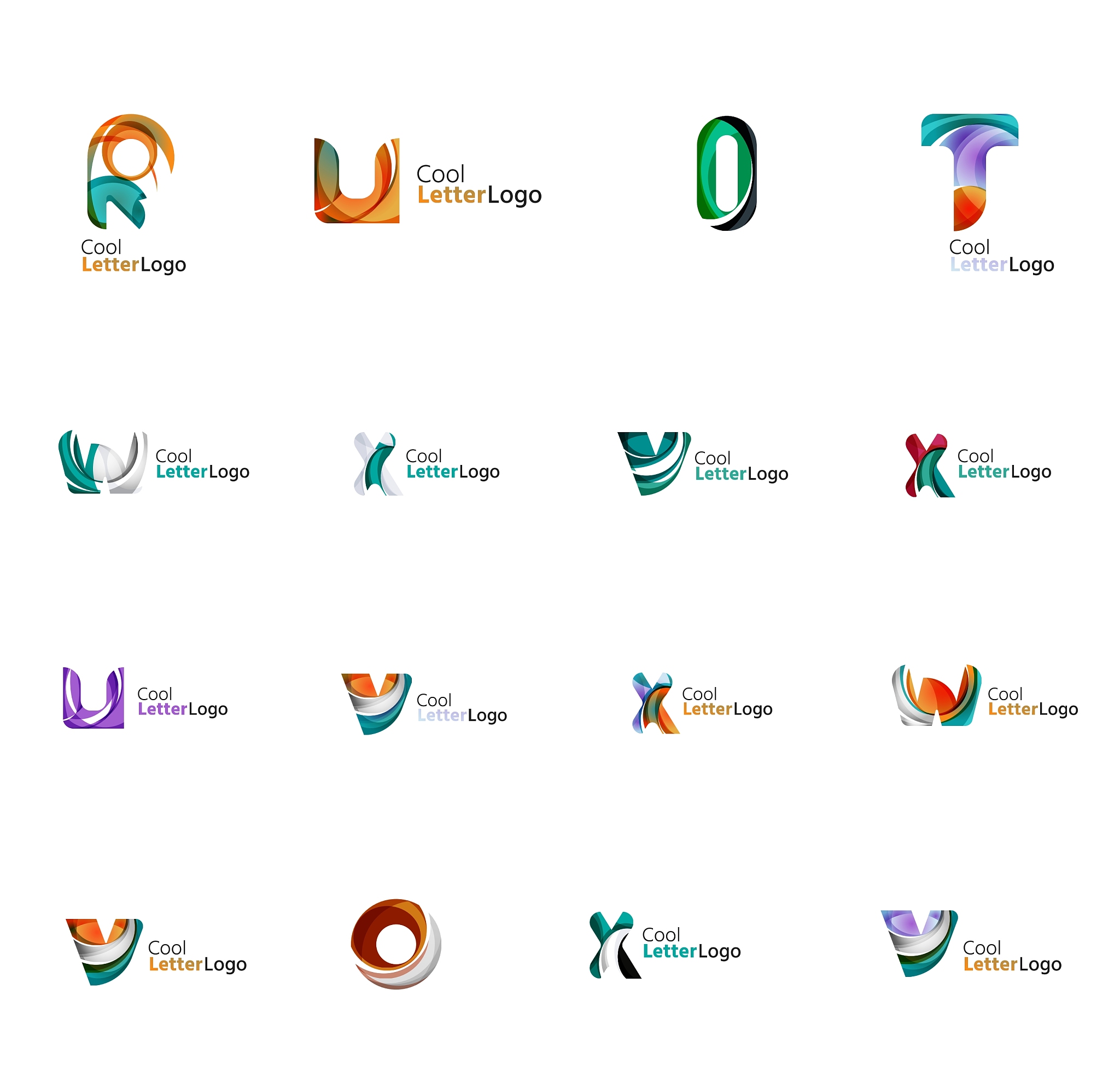 set of universal company logo ideas business icon