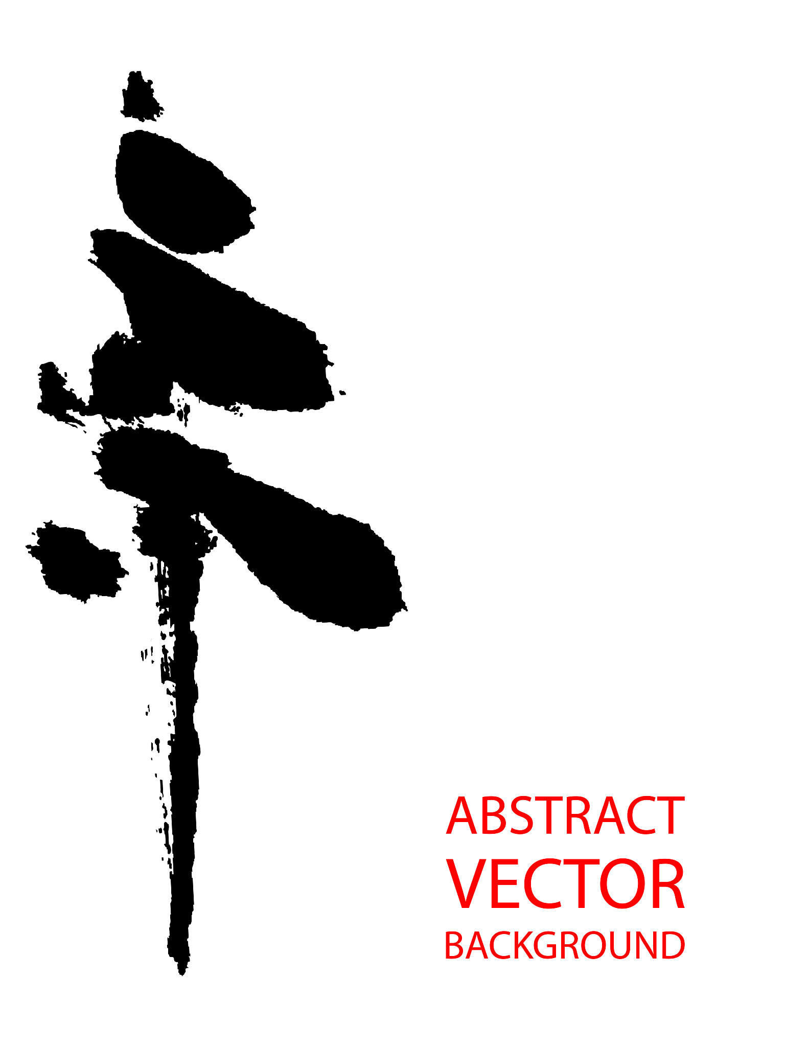 vector silhouette of a tree, pine, painted with a brush in the s