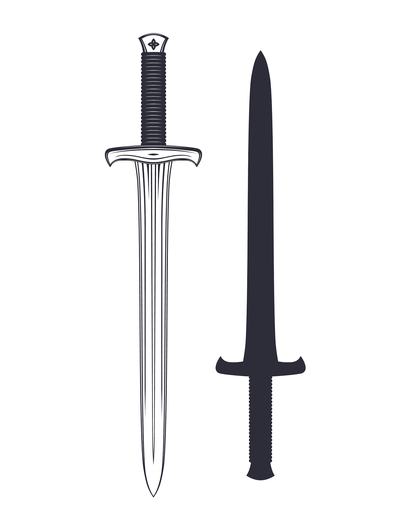 medieval sword isolated over white