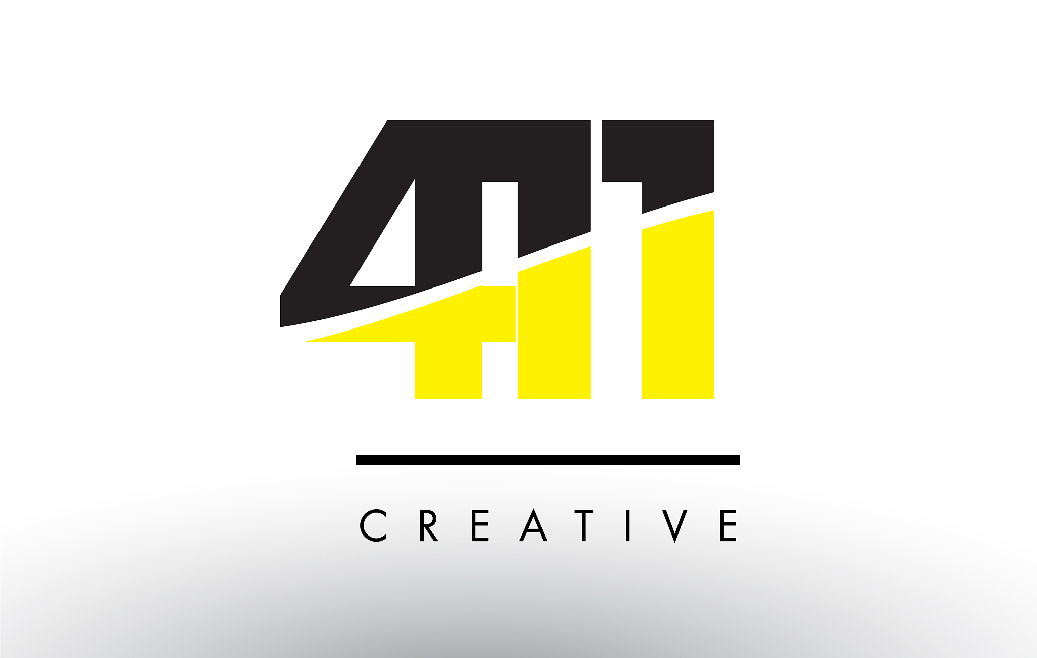 411 black and yellow number logo design