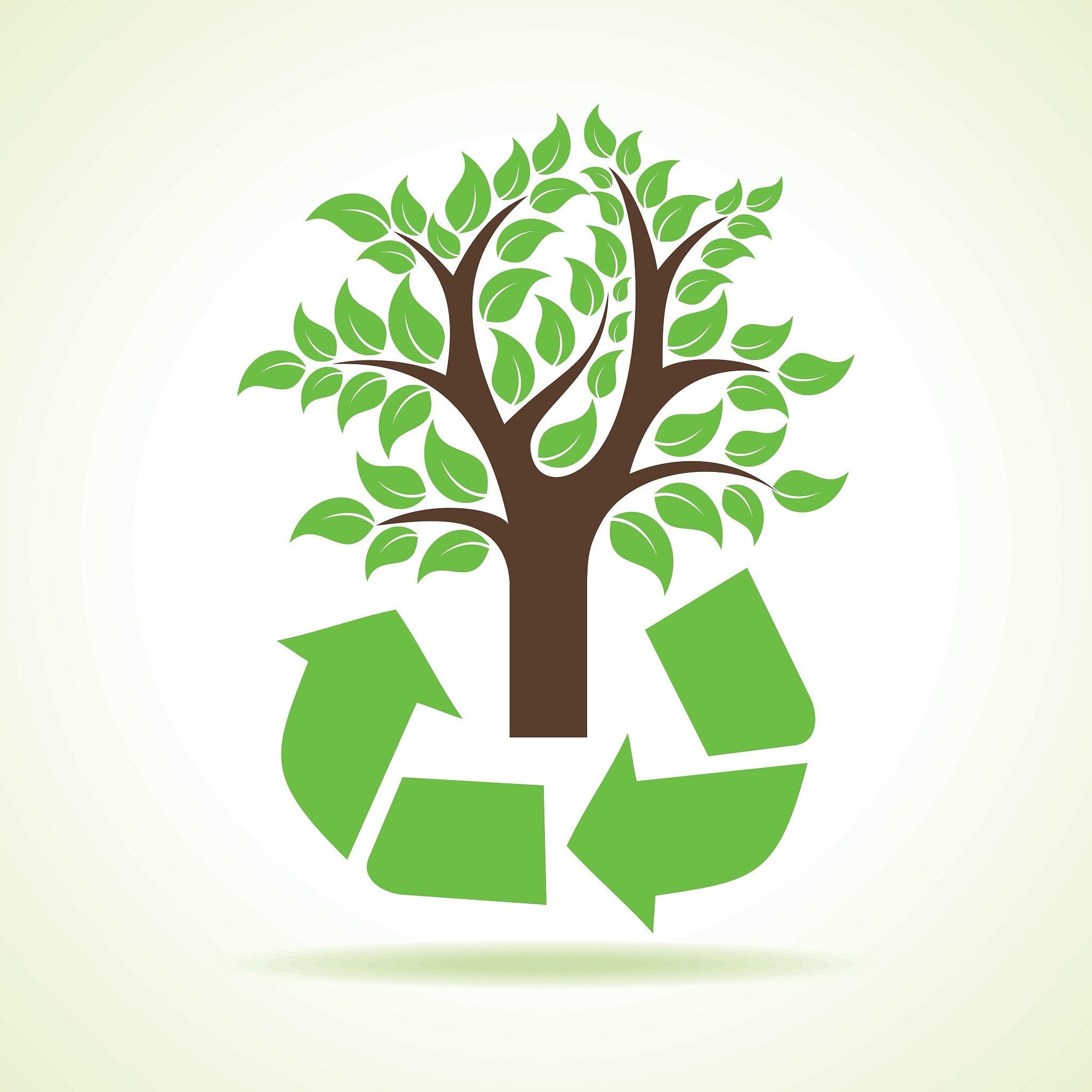 tree inside the recycle icon- vector illustration
