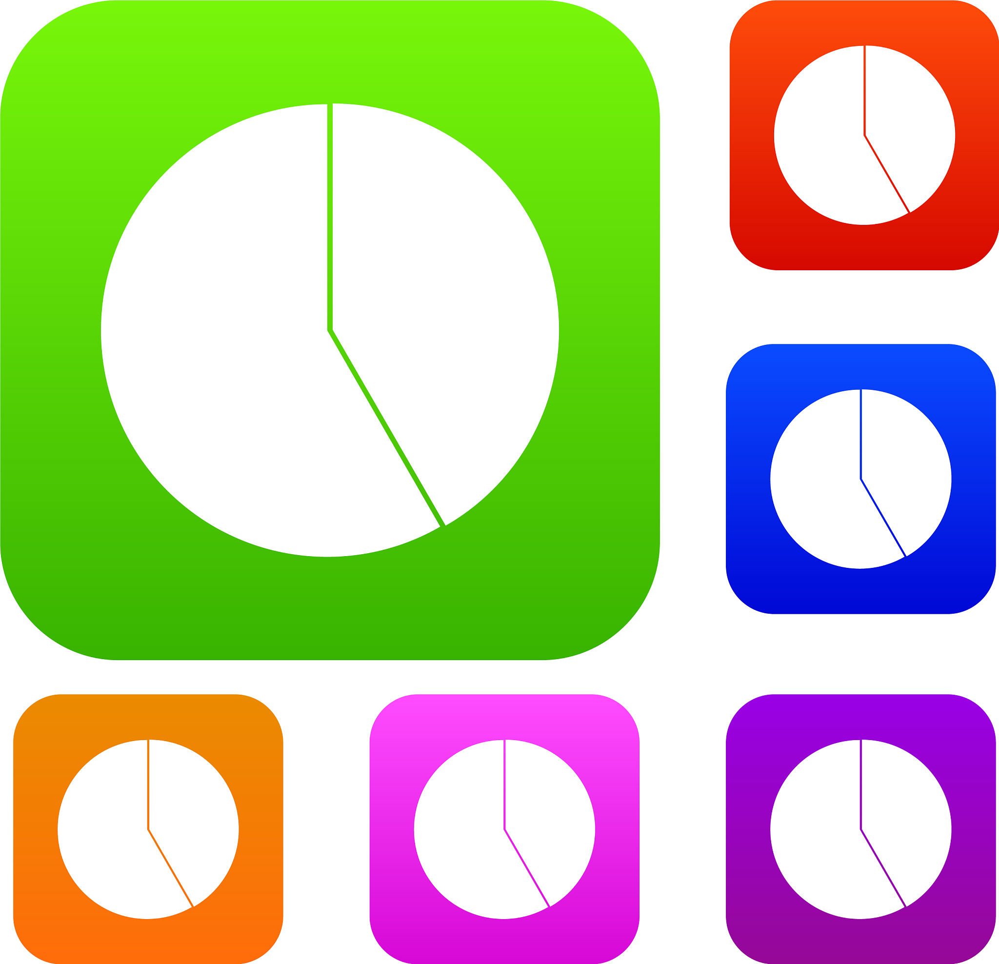 abstract pie chart for business set collection
