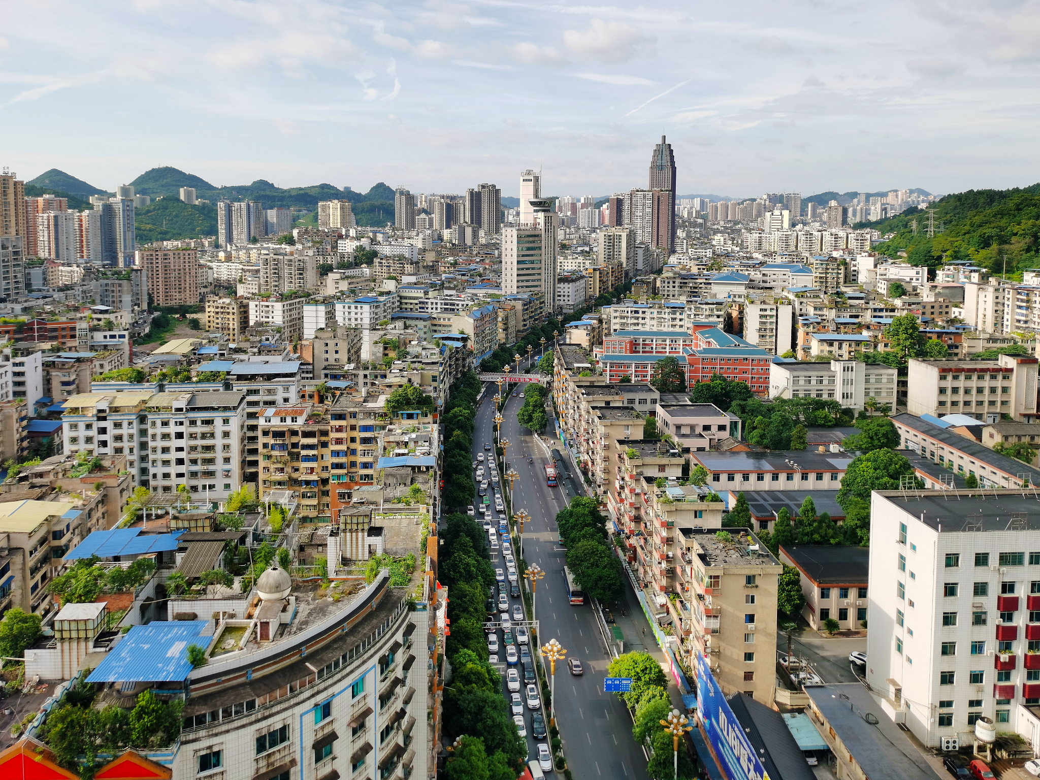 贵州省遵义市中心城区城市风光