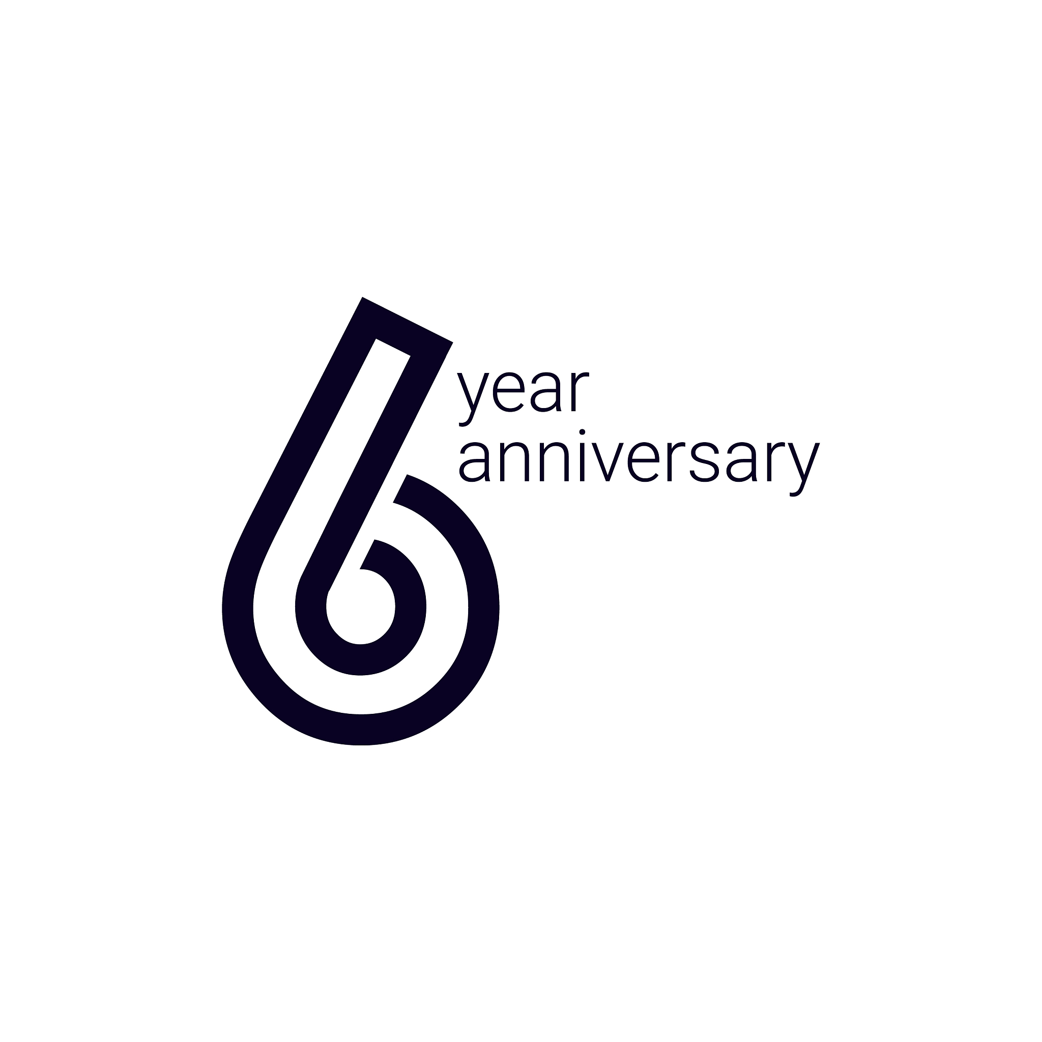 6 year anniversary celebration template design