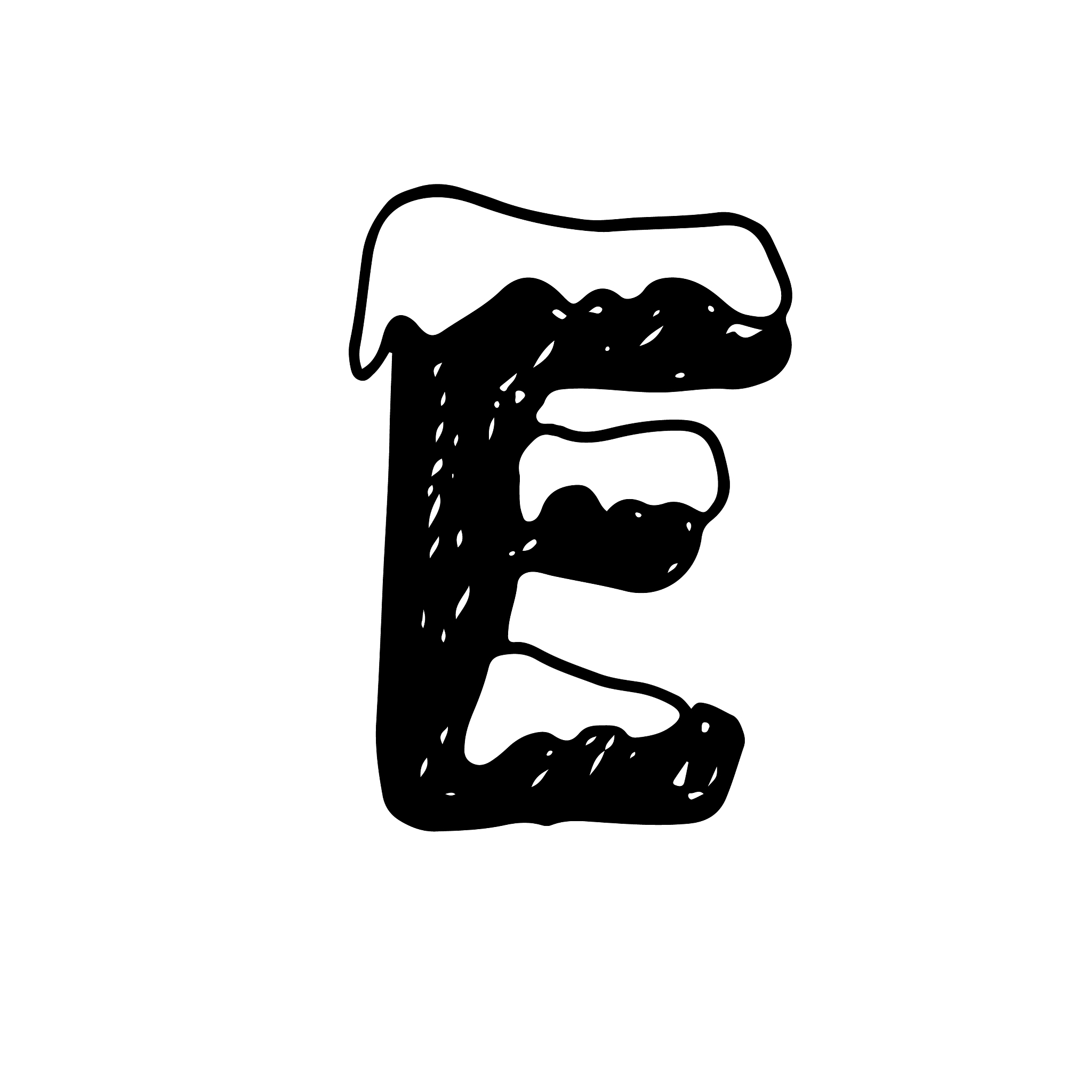 e christmas snowy alphabet christmas font with