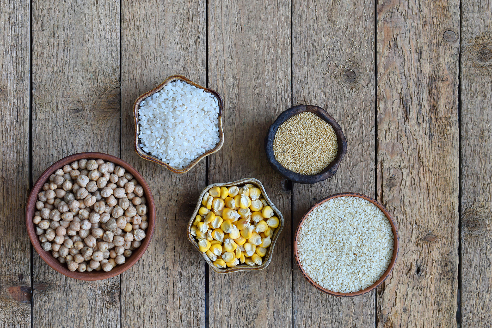 cereals, grains, beans and seeds. gluten-free concept. healthy f