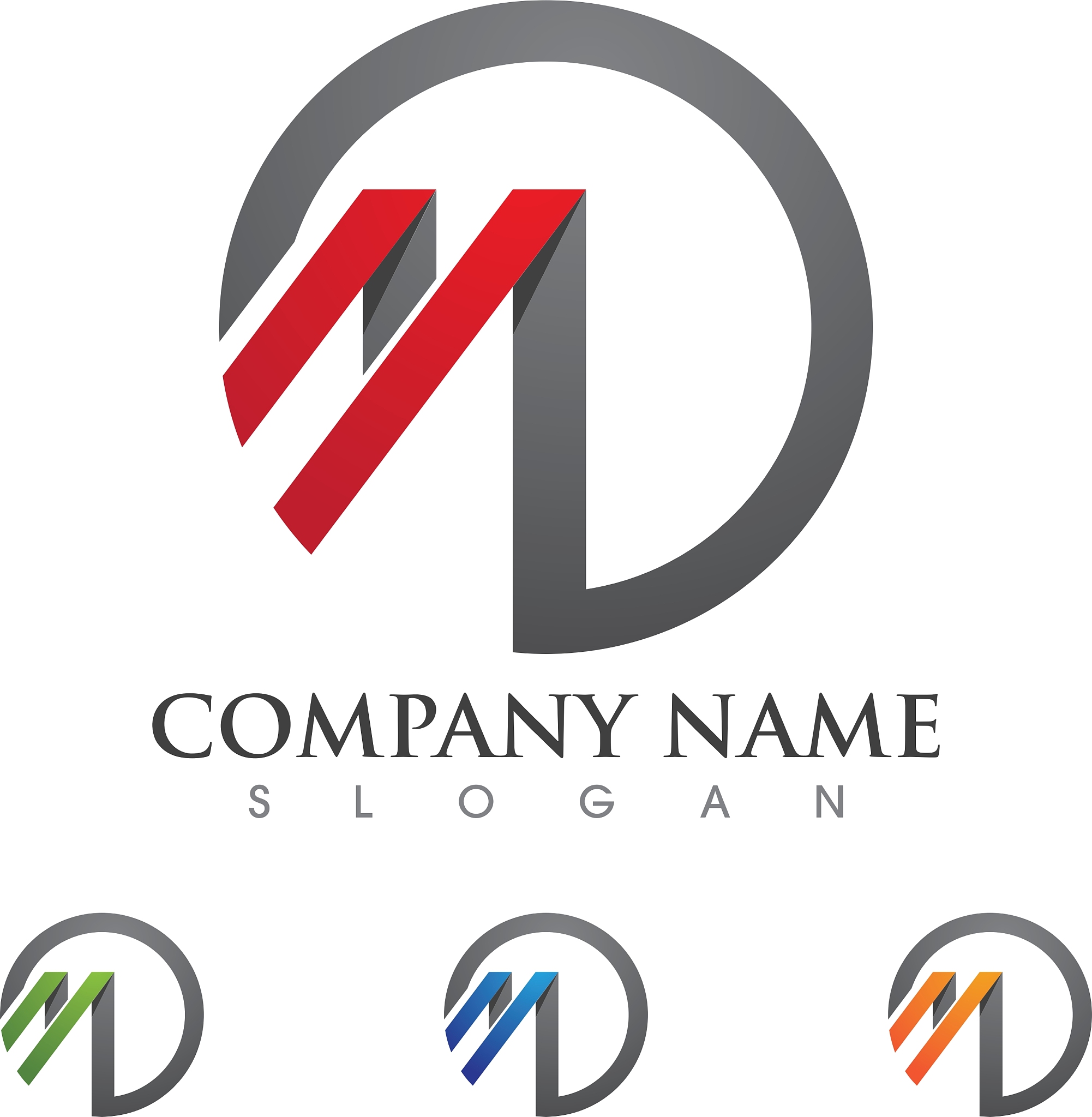m letter logo template