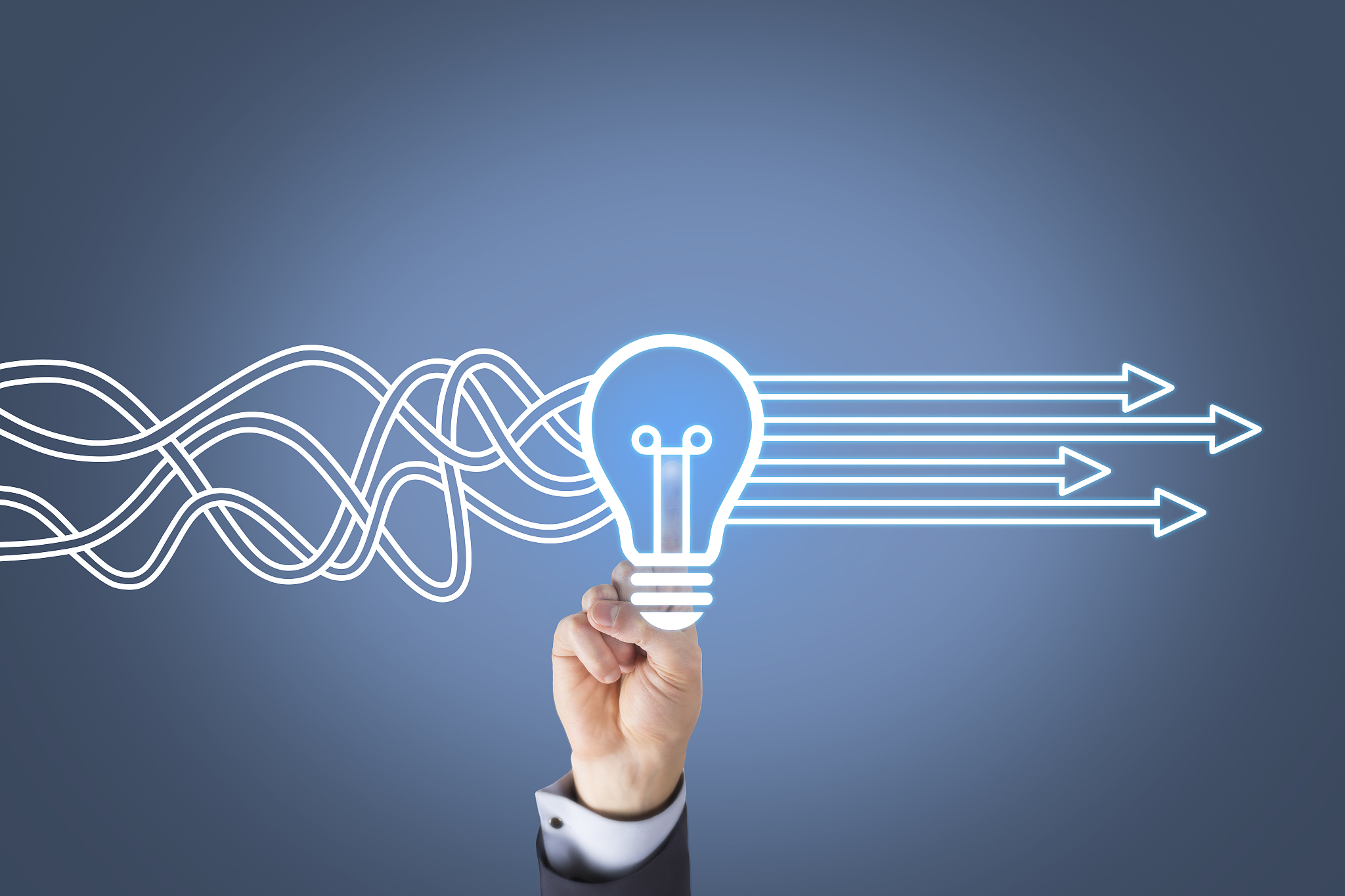 idea concepts with light bulbs on visual screen