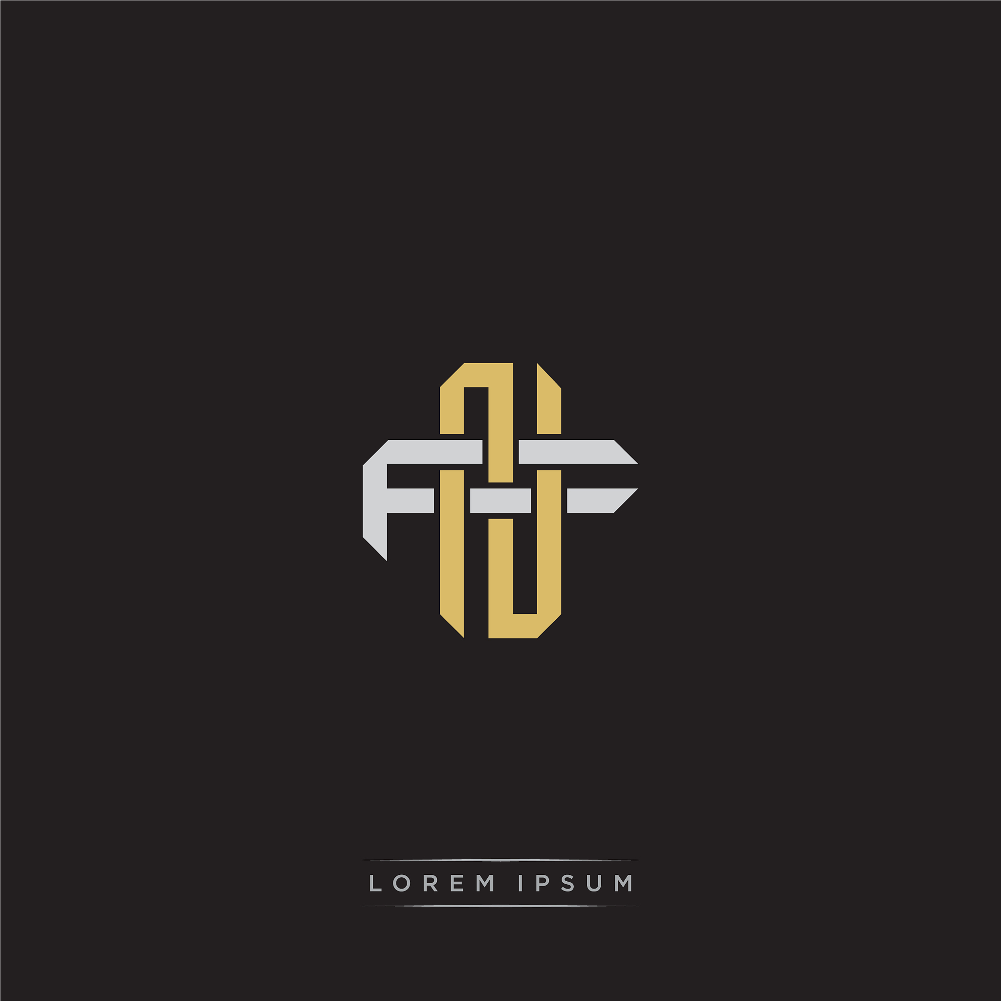initial letter overlapping interlock logo