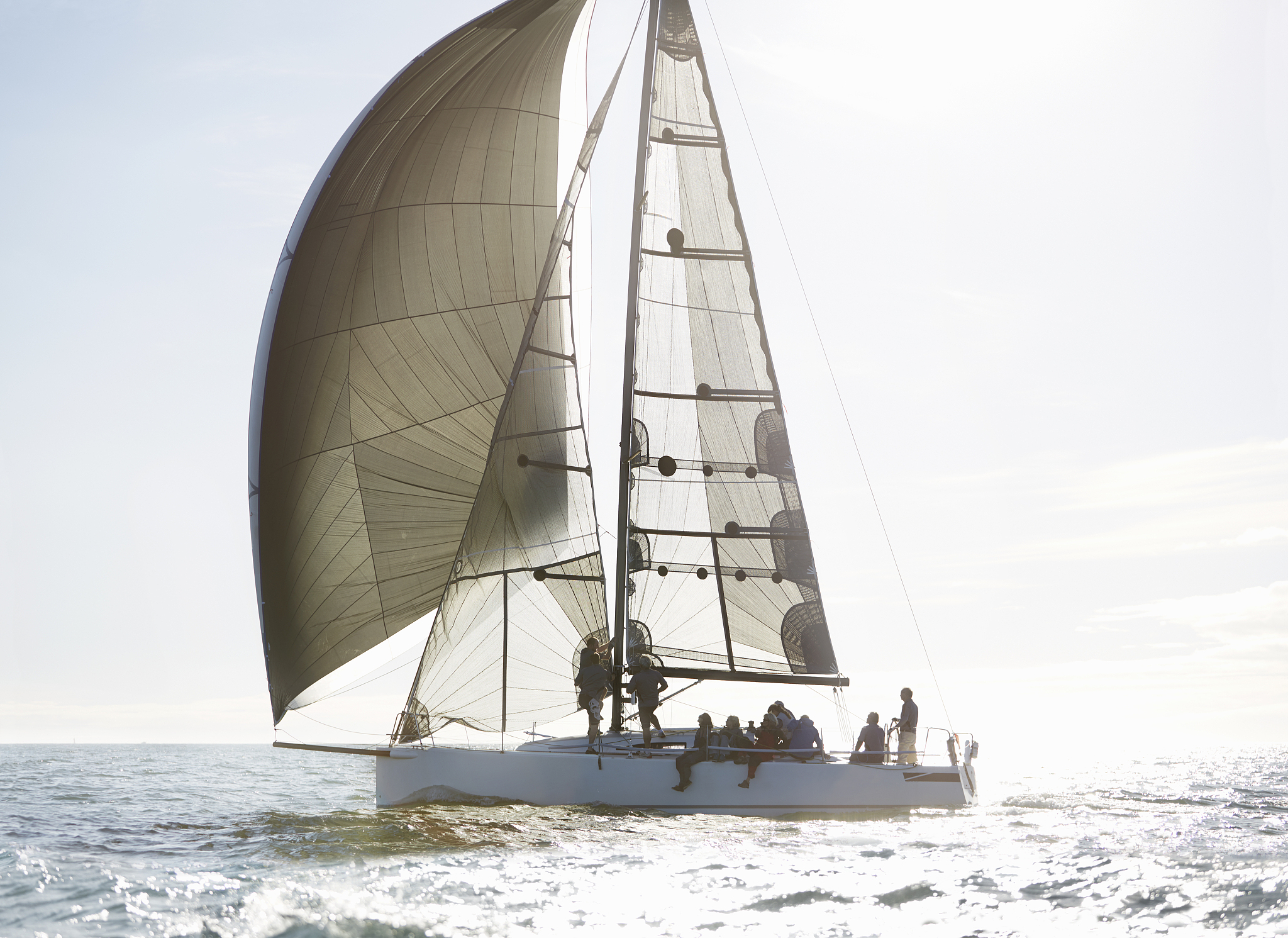 sailboat on sunny ocean