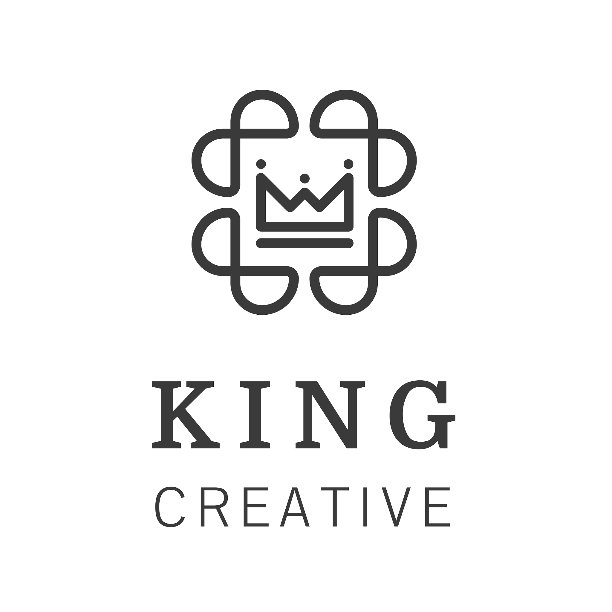 geometric vintage crown abstract logo design