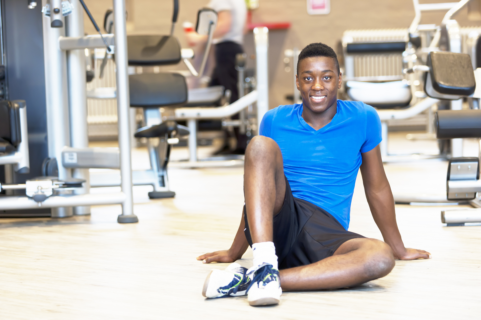 young athlete in fitness studio