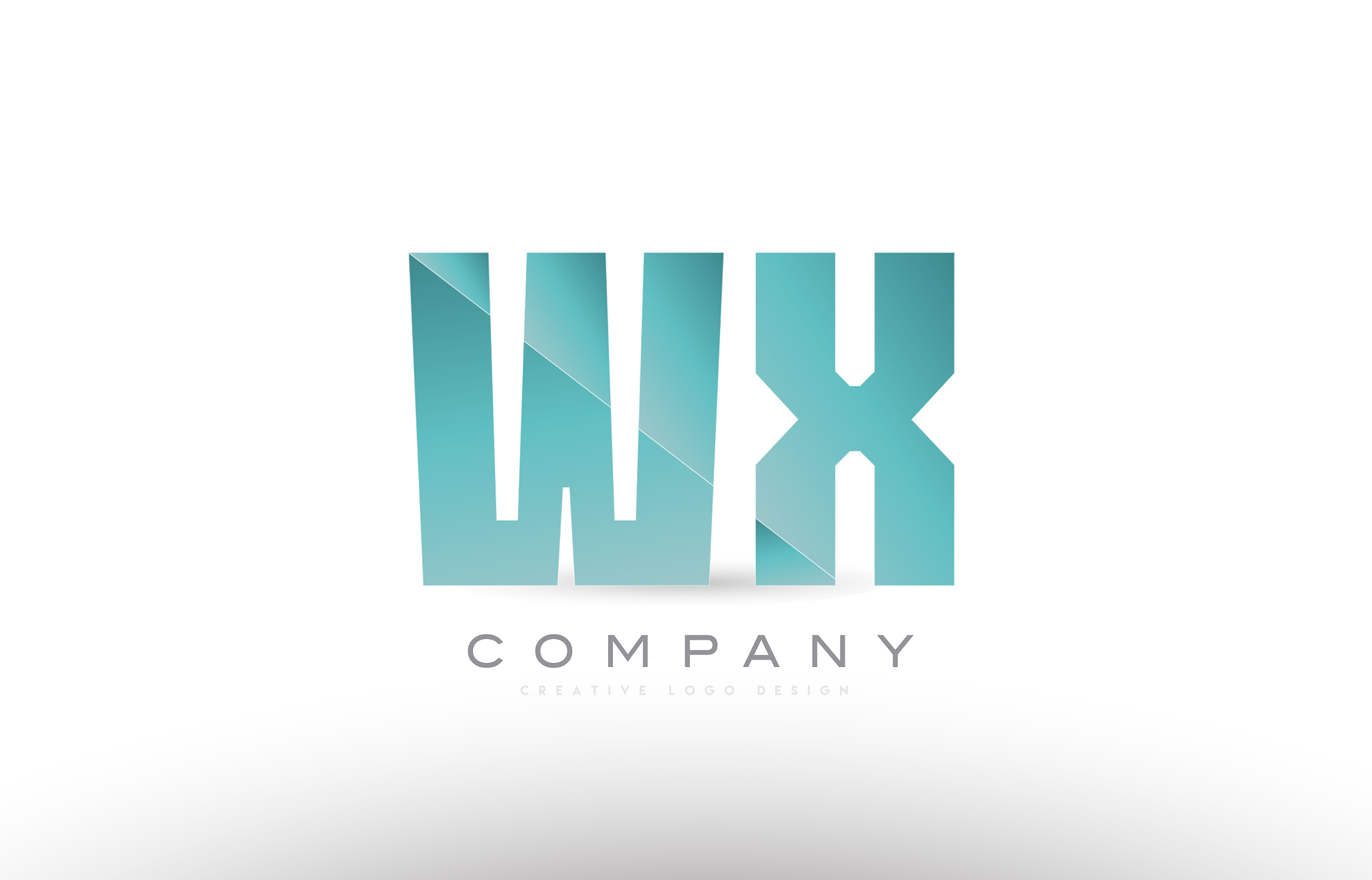 wx w x alphabet letter green logo icon design