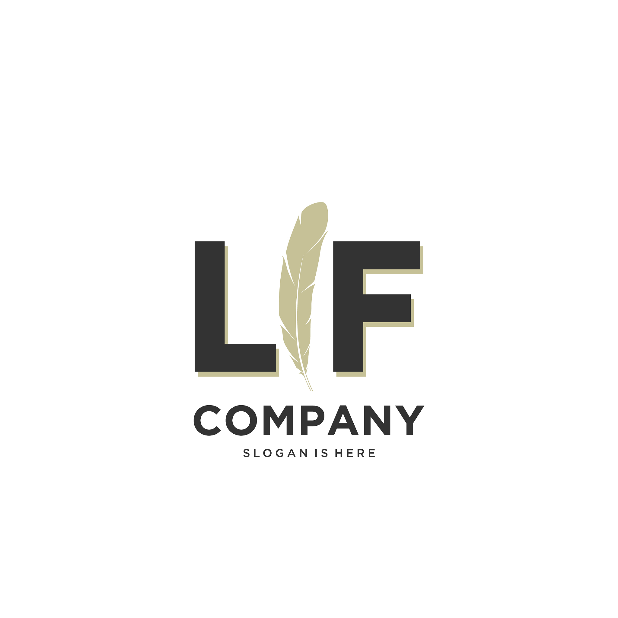 initial lf letter unique attractive creative