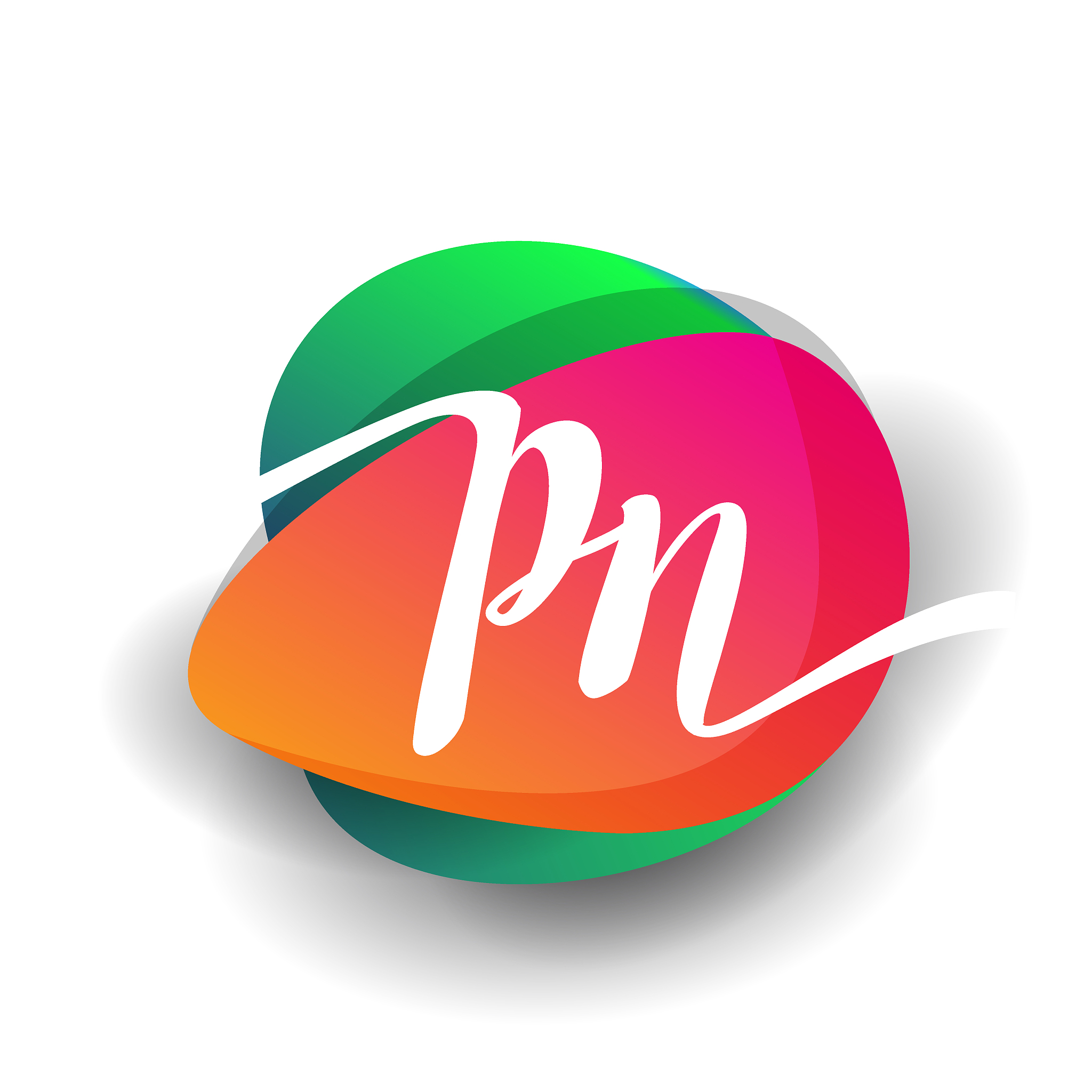 icon button with colorful splash and alphabet