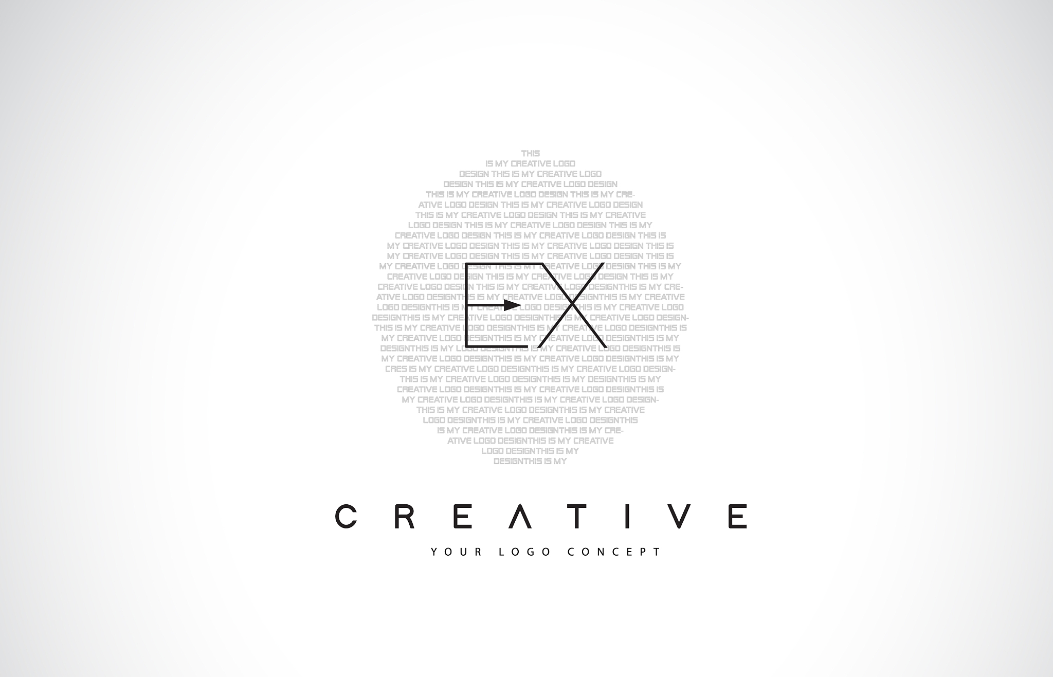 ex e x logo design with black and white creative